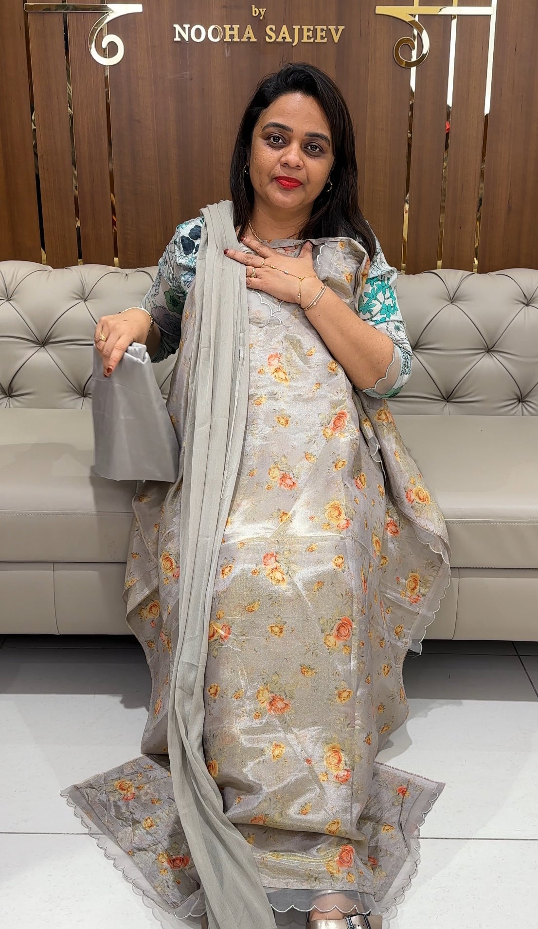 TISSUE UNSTITCHED SALWAR SUITS - IHA 24429