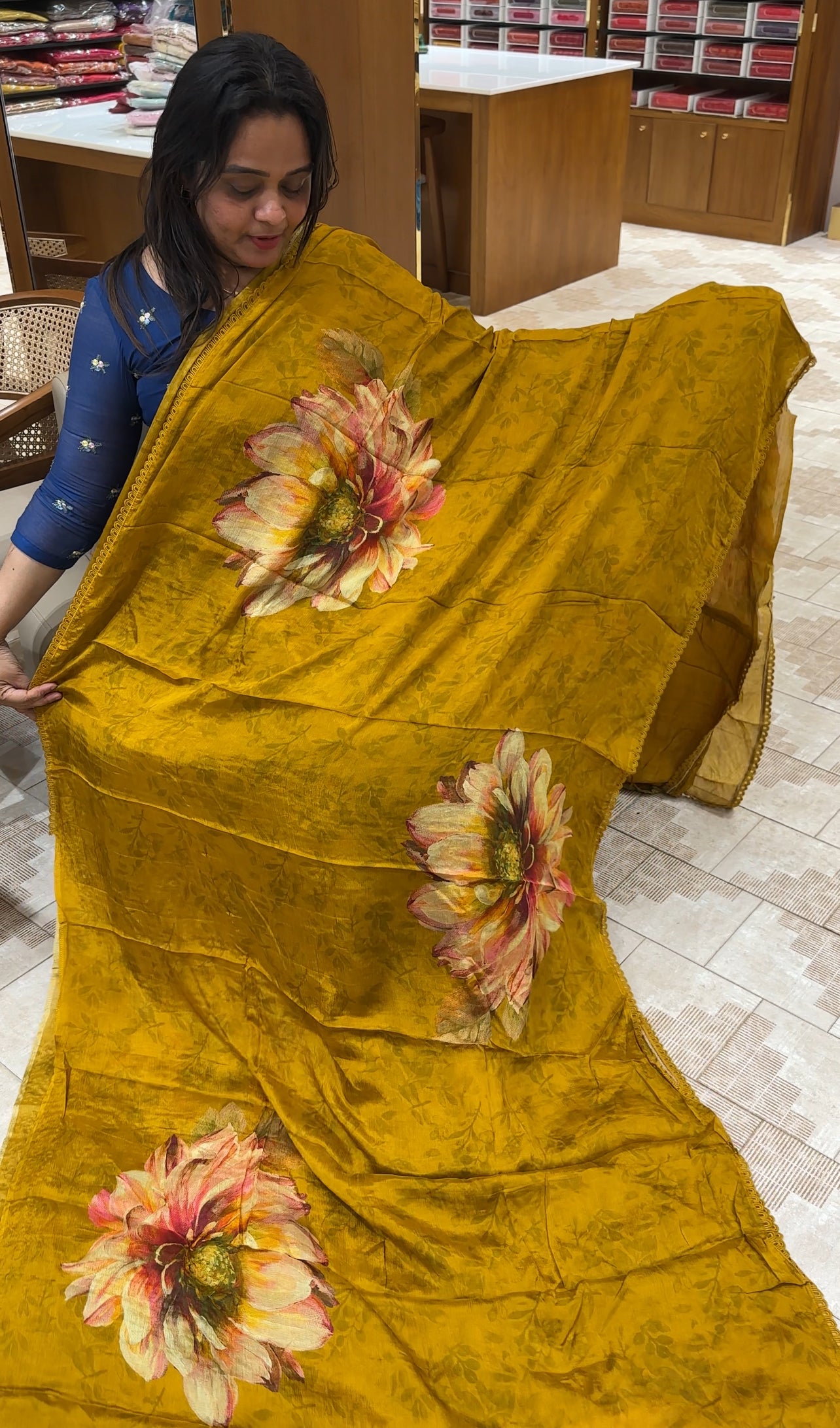 PLATINUM CHIFFON PRINTED SAREES - IHA 27098