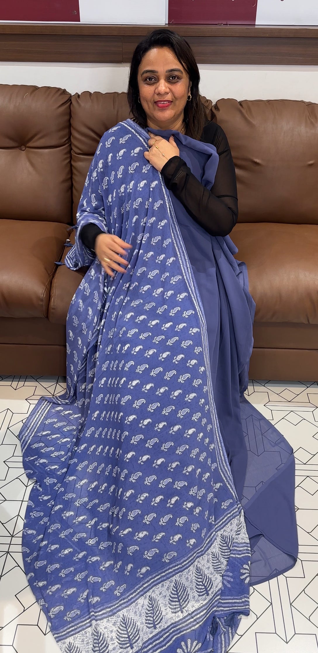 FAUX GEORGETTE UNSTITCHED SALSWAR SUITS - IHA 24697