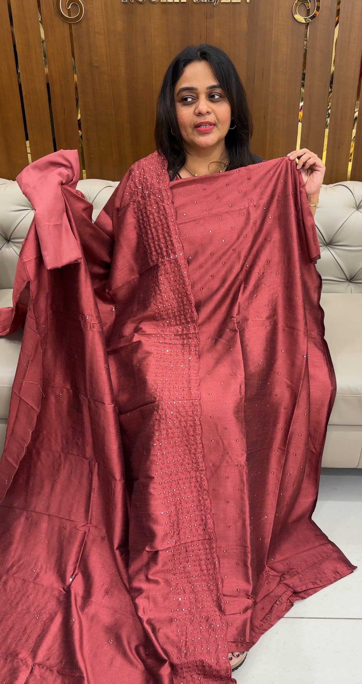 SEMI RAW SILK UNSTITCHED SALWAR SUITS - IHA 26878