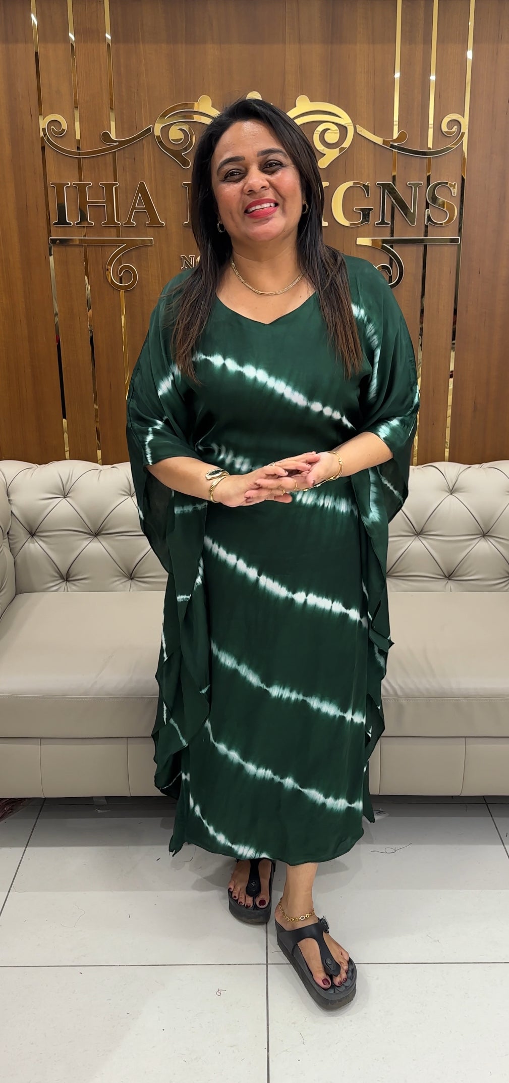 IHA'S IN-HOUSE MODAL SILK KAFTAN TOPS - IHA 25775