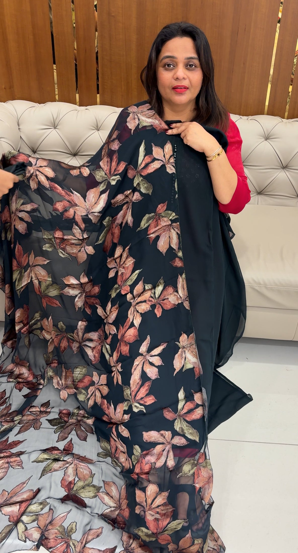 FAUX GEORGETTE UNSTITCHED SALWAR SUITS - IHA 25708