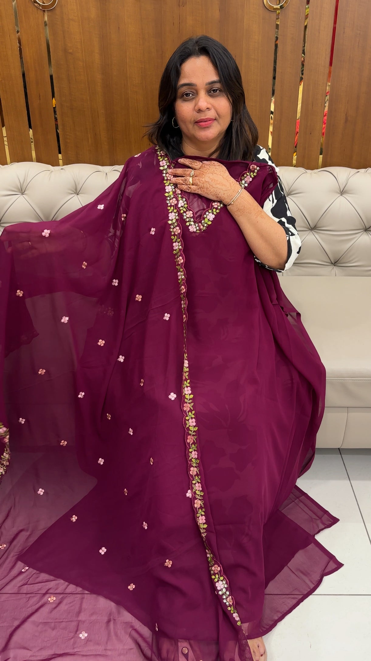 FAUX GEORGETTE UNSTITCHED SALWAR SUITS - IHA 27387