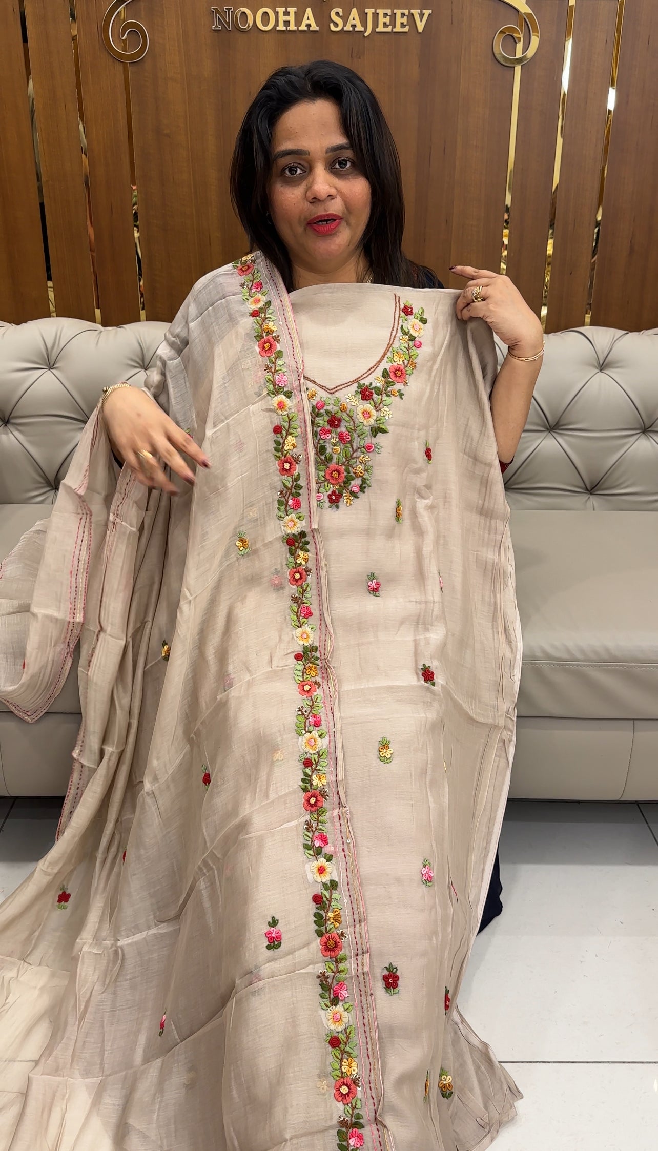 MALAI CHANDERI UNSTITCHED SALAR SUITS - IHA 25687