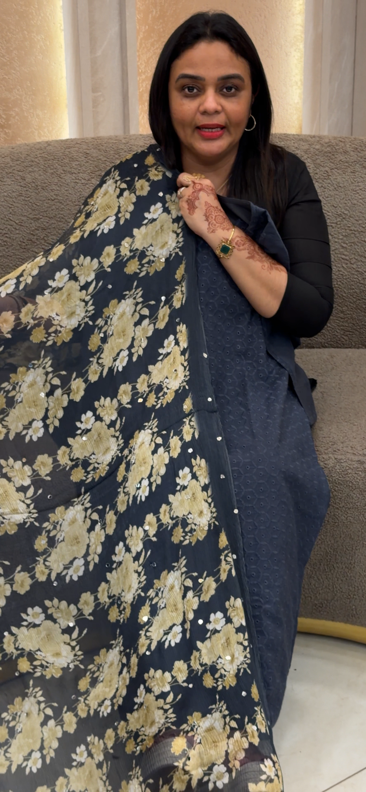 IHA'S IN-HOUSE COTTON HAKOBA TOP, BOTTOM AND DUPATTA - IHA 33728