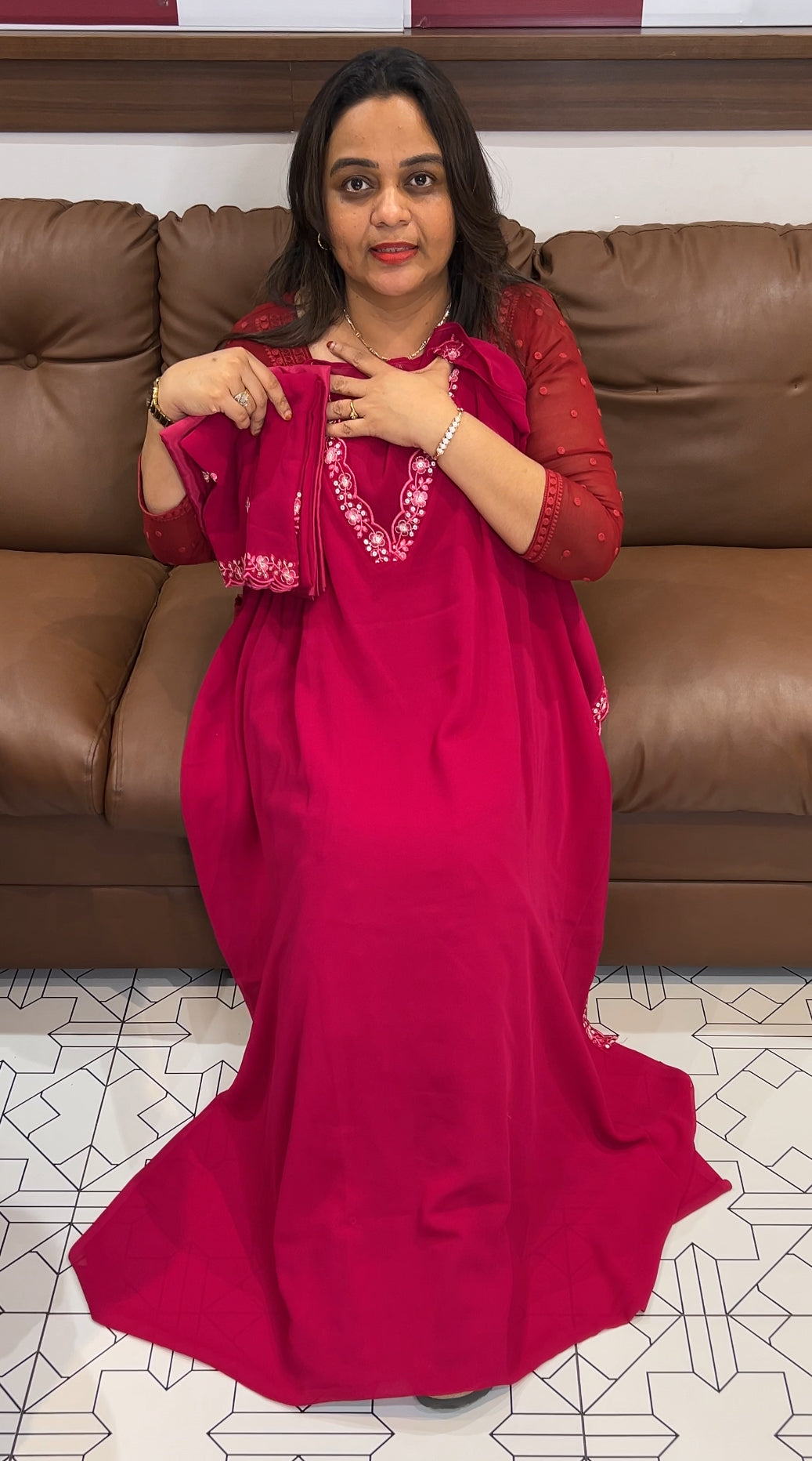 FAUX GEORGETTE UNSTITCHED SALWAR SUITS - IHA 22754