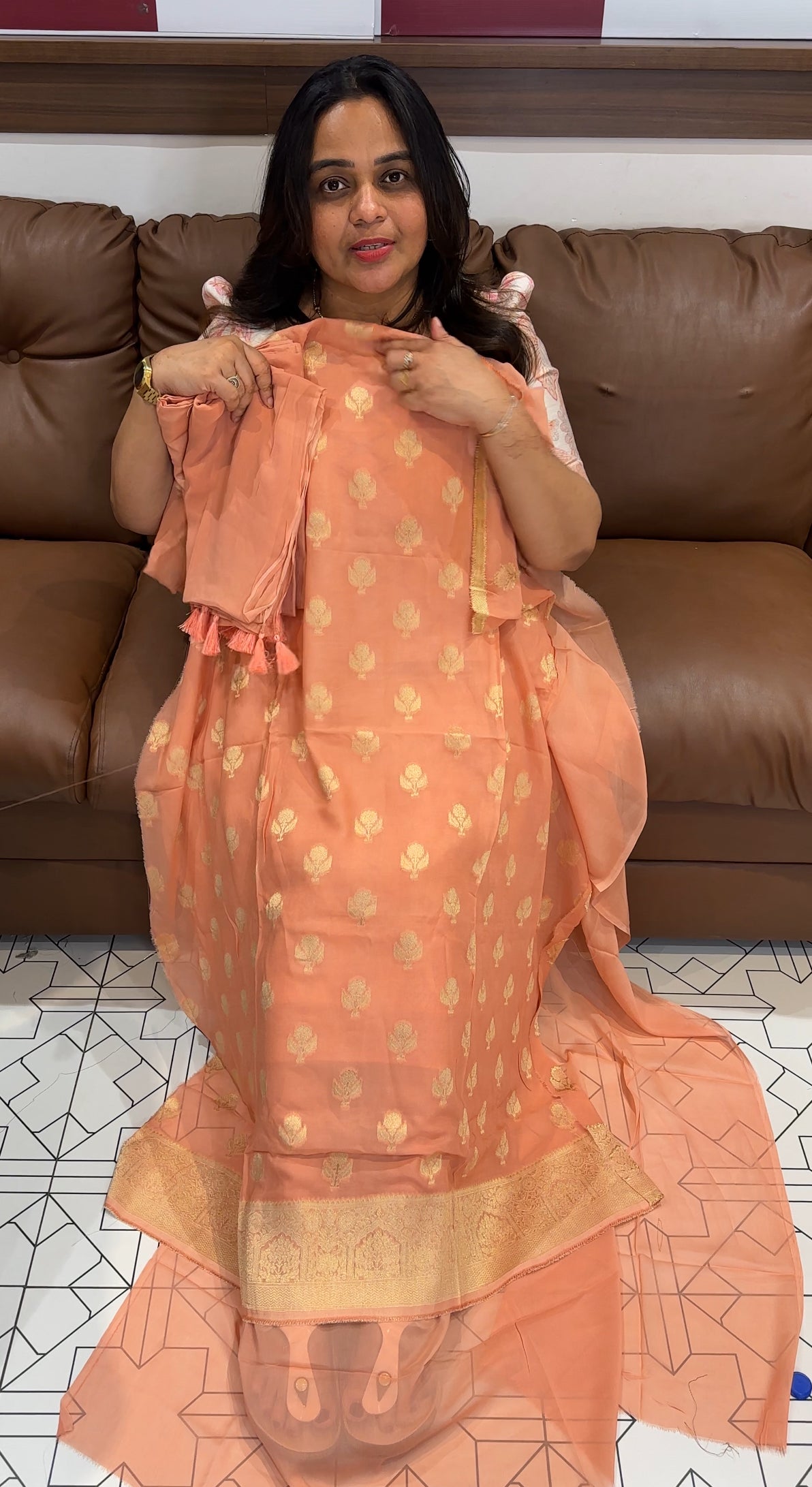 SEMI BANARASI UNSTITCHED SALWAR SUITS - IHA 27681