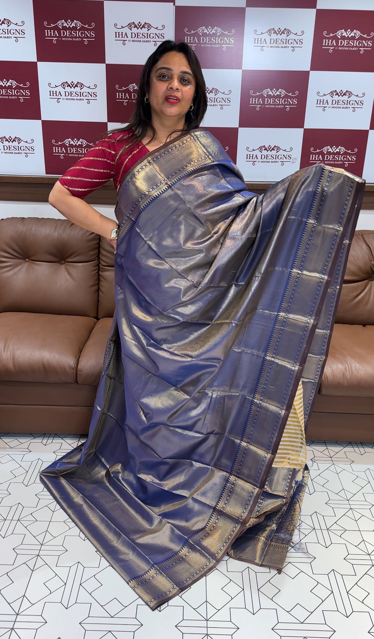 SEMI BROCADE SAREES - IHA 24662