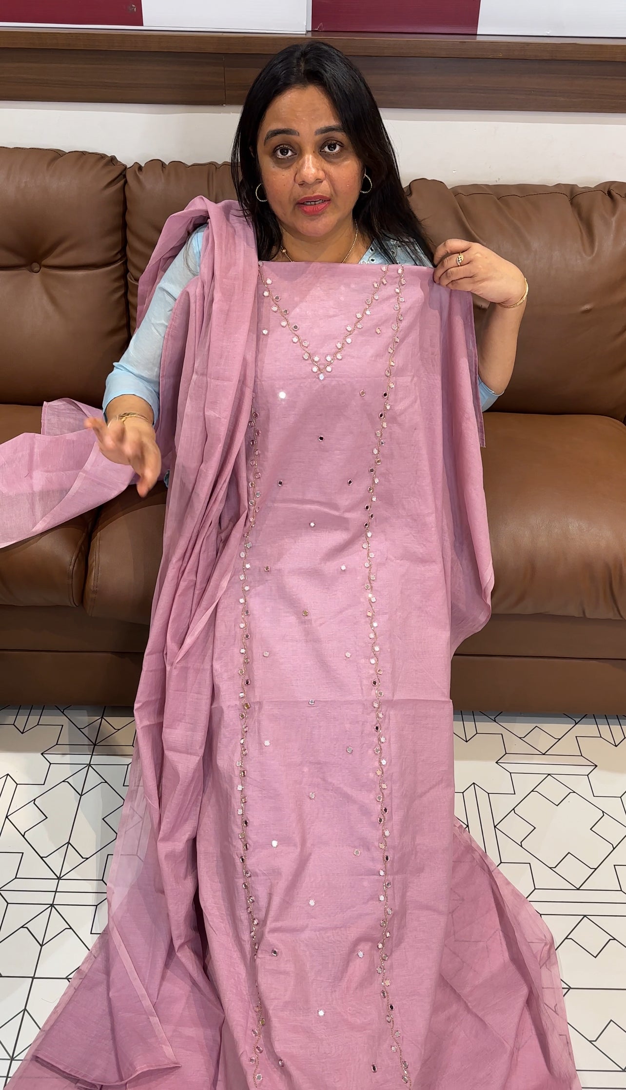 FORWARD MALAI CHANDERI TOP, BOTTOM AND DUPATTA - IHA 27299