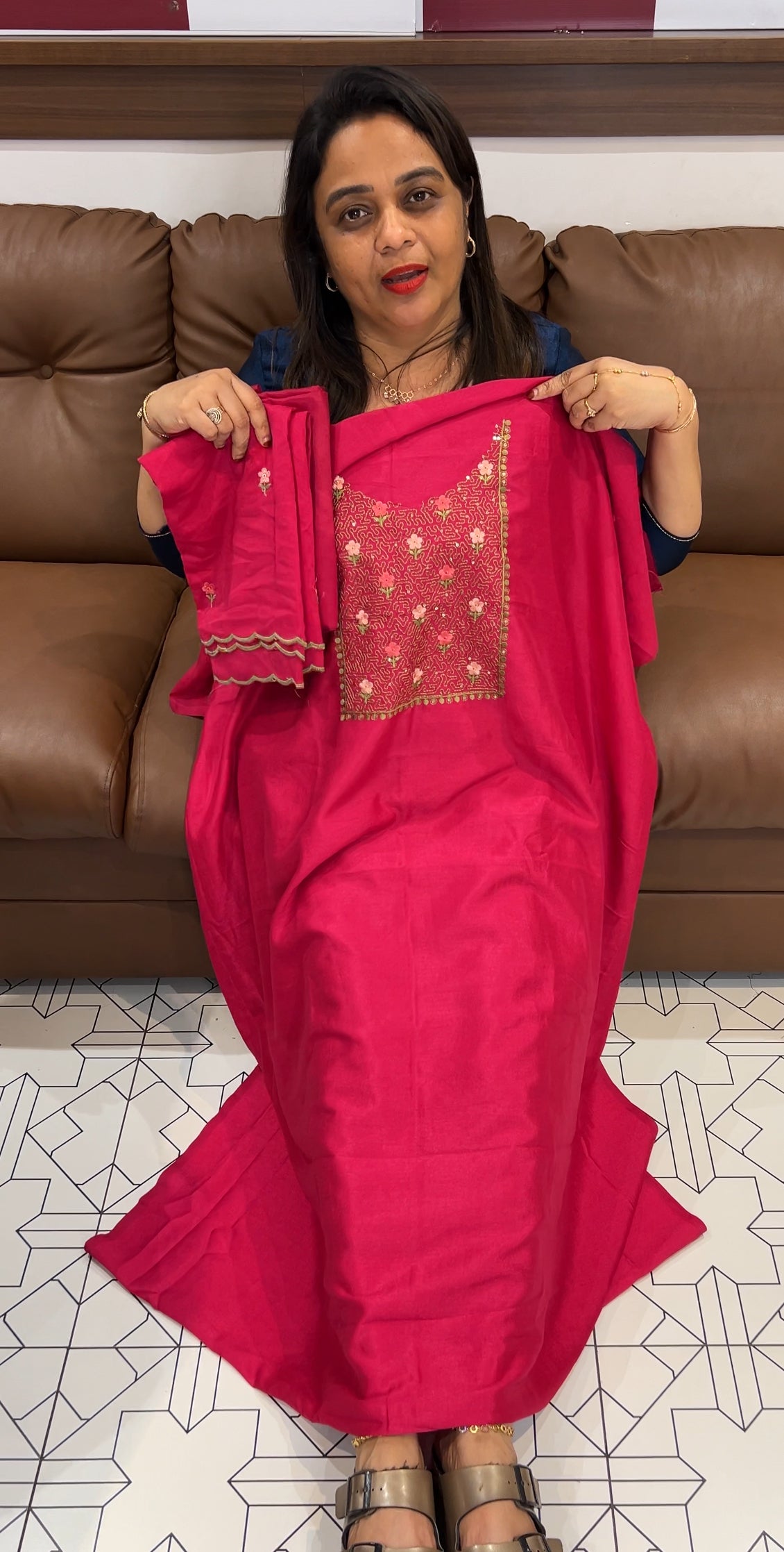 SEMI RAW SILK UNSTITCHED SALWAR SUITS - IHA 24570