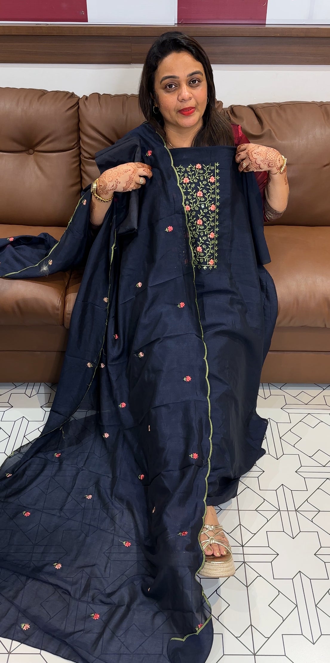 SEMI SILK UNSTITCHED SALWAR SUITS - IHA 24390