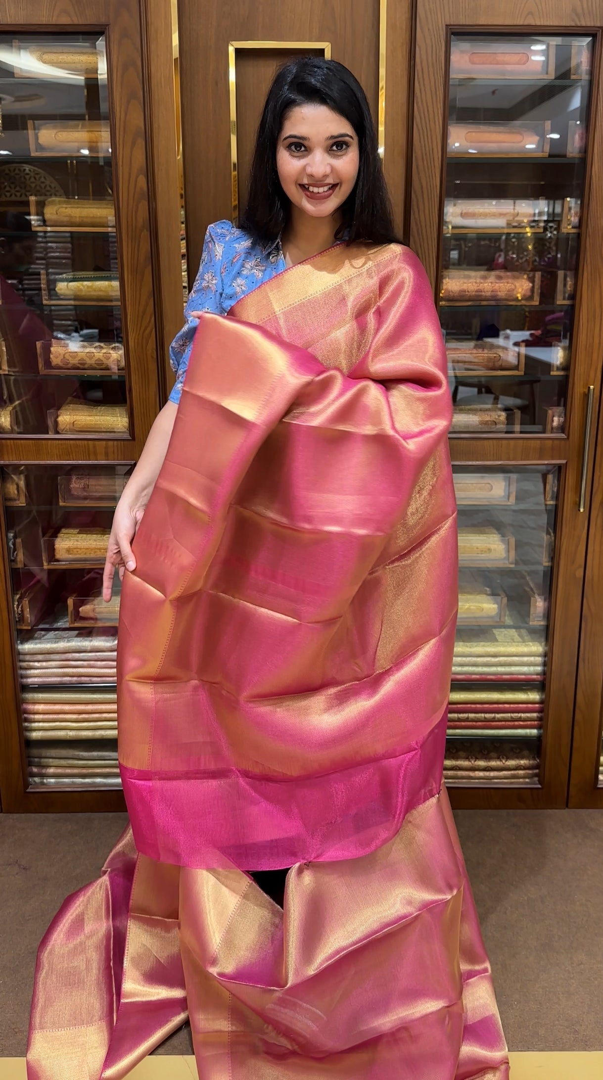 SEMI TISSUE SAREES - IHA 25139