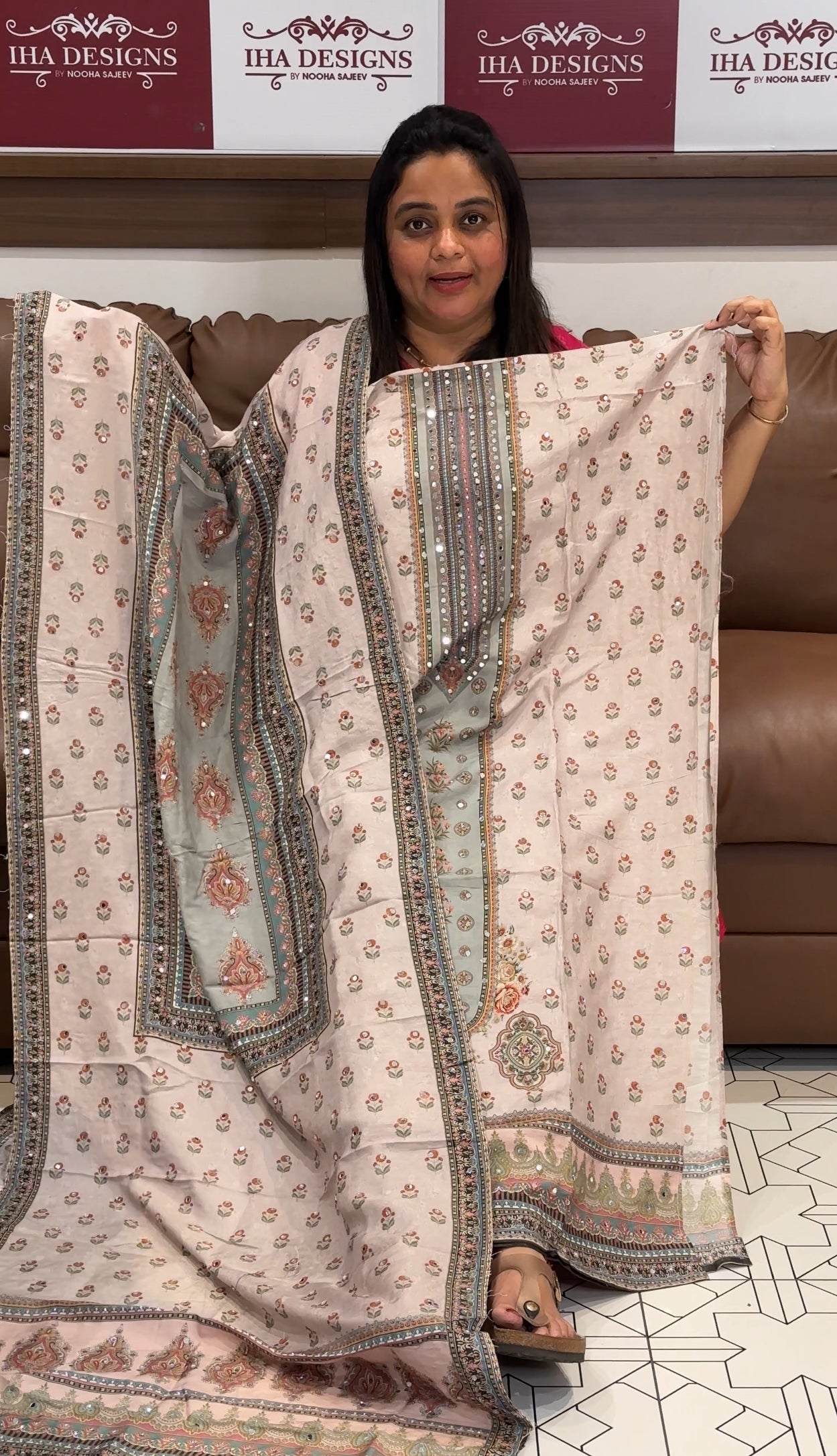 PRINTED MUSLIN SIK UNSTITCHED SALWAR SUITS - IHA 27398