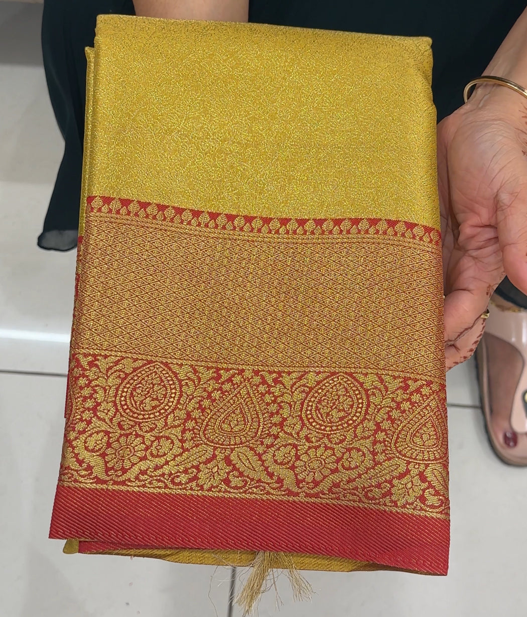 SEMI BROCADE SAREES - IHA 27423