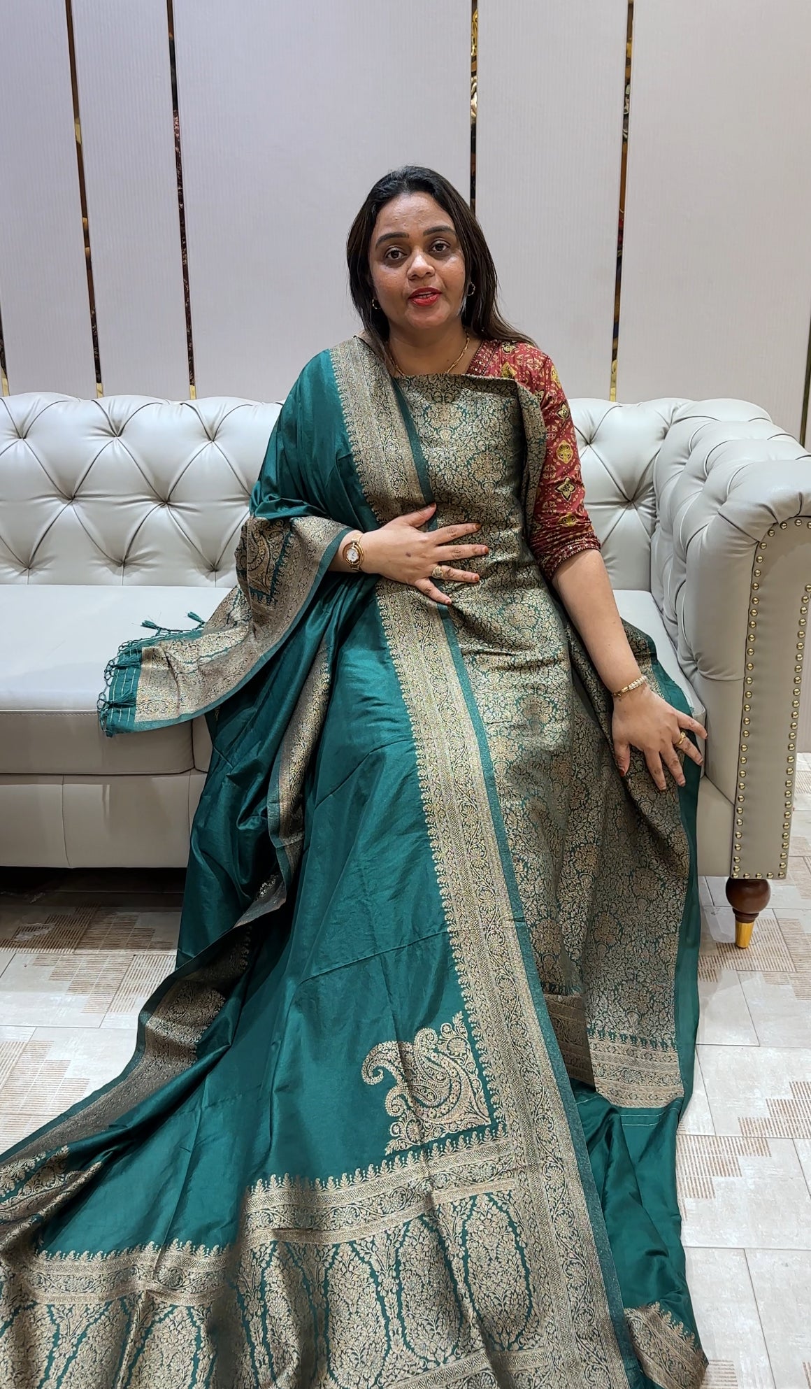 SEMI KATAN UNSTITCHED SALWAR SUITS - IHA 22640