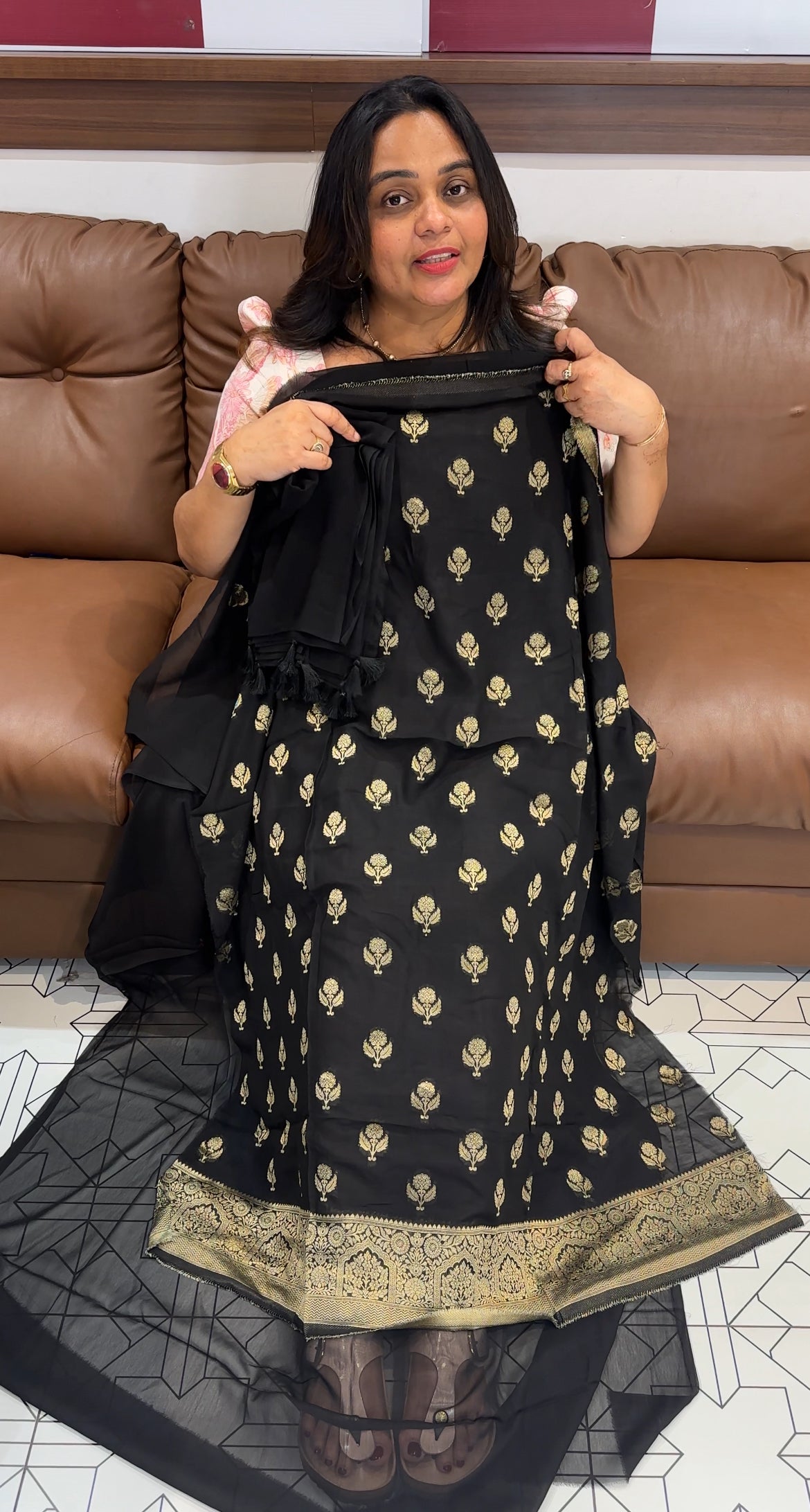 SEMI BANARASI UNSTITCHED SALWAR SUITS - IHA 27681
