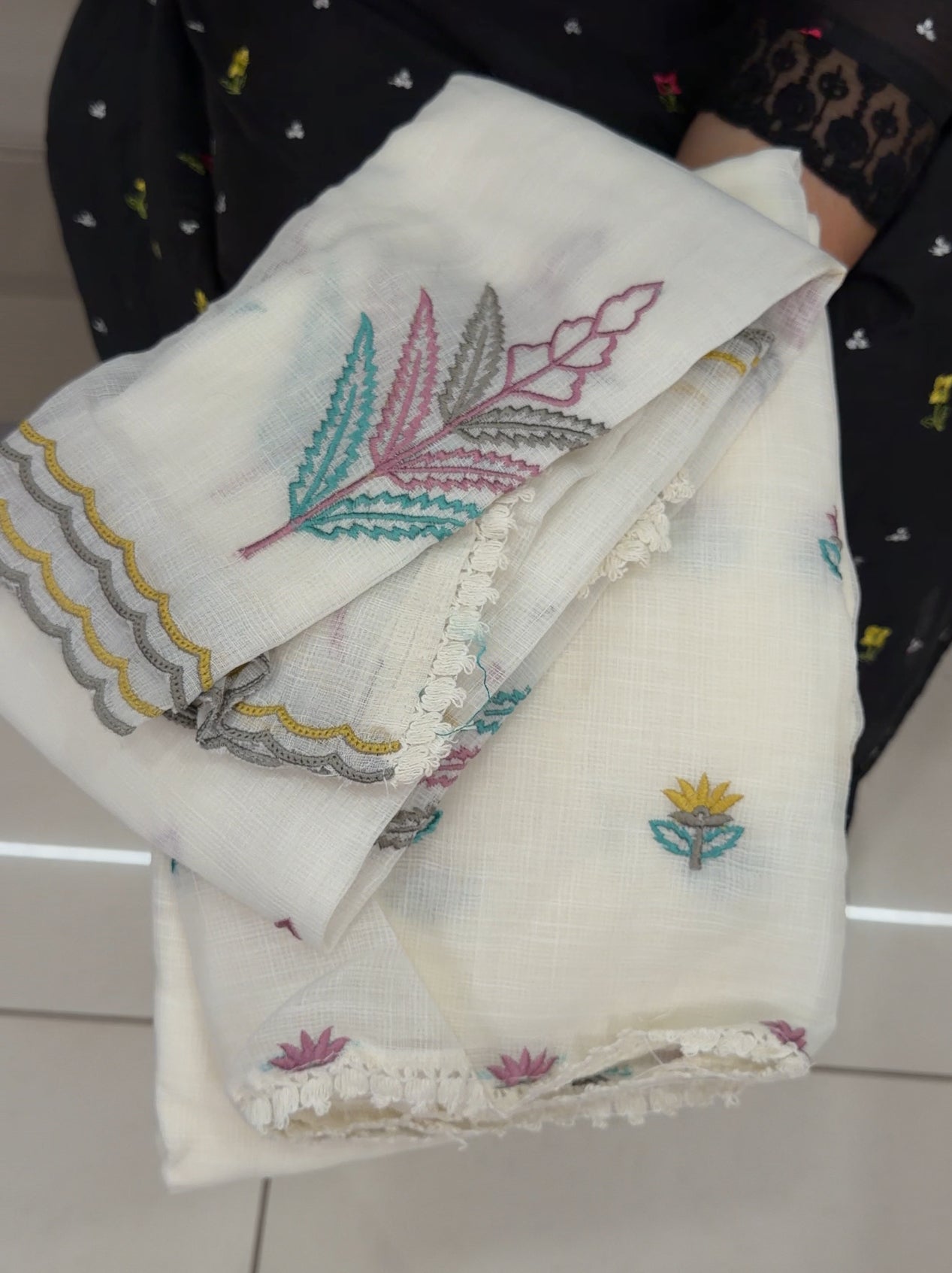 COTTON LINEN UNSTITCHED SALWAR SUITS - IHA 29133