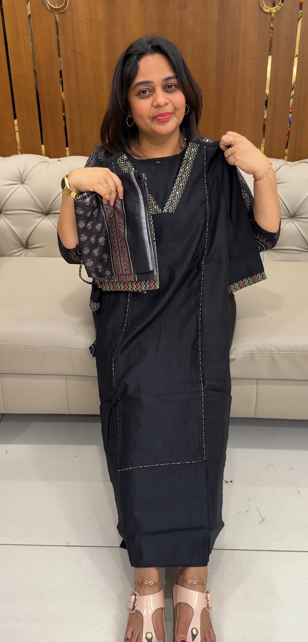 SEMI RAW SILK TOP, BOTTOM AND DUPATTA - IHA 26909