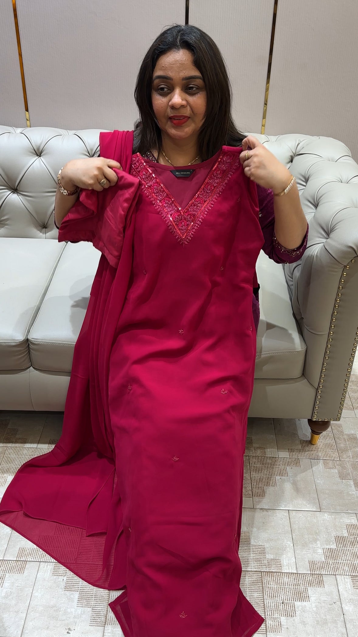 IHA'S IN-HOUSE TOP, BOTTOM AND DUPATTA - IHA 21391