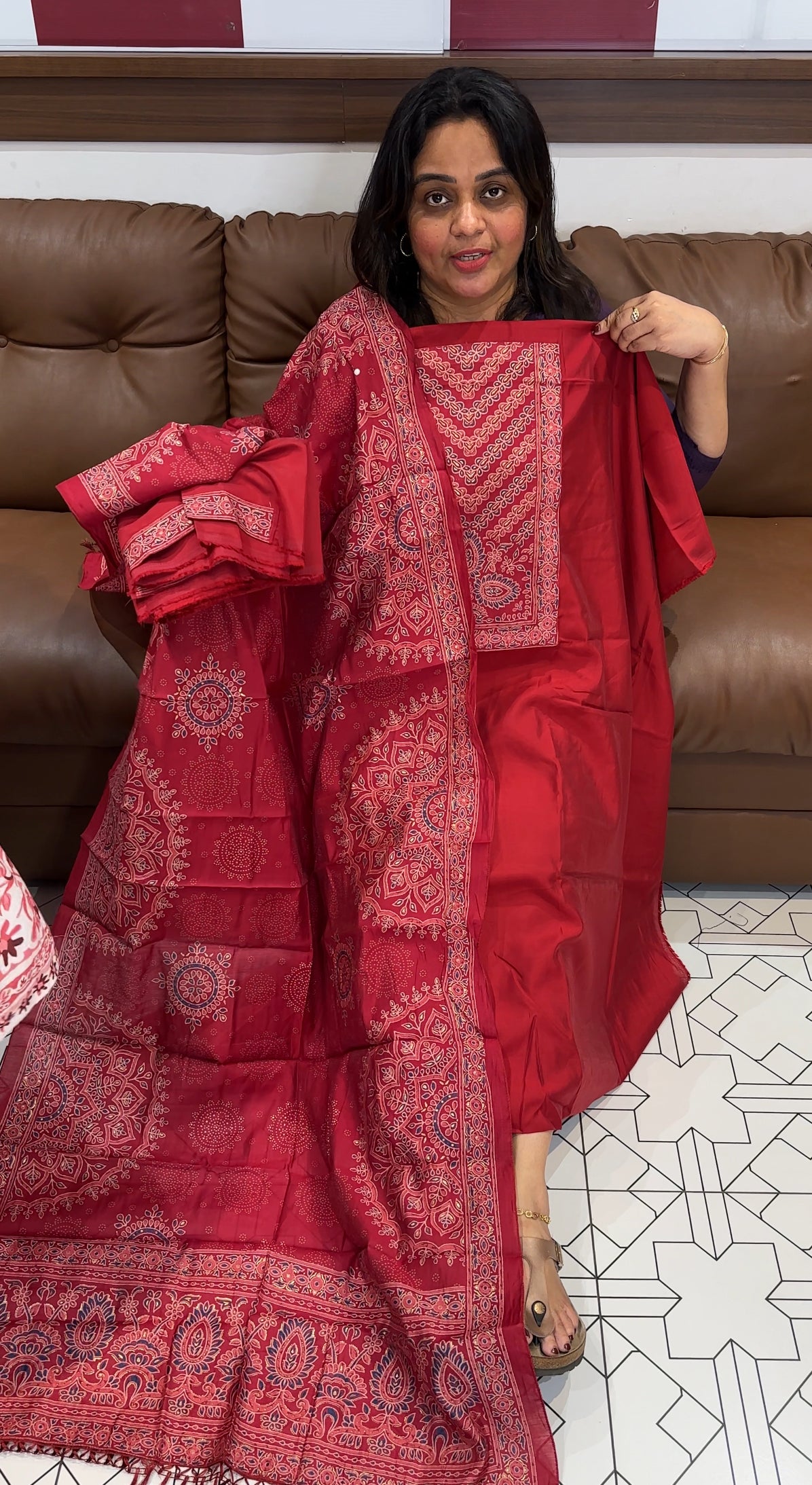 SEMI MODAL UNSTITCHED SALWAR SUITS - IHA 27155
