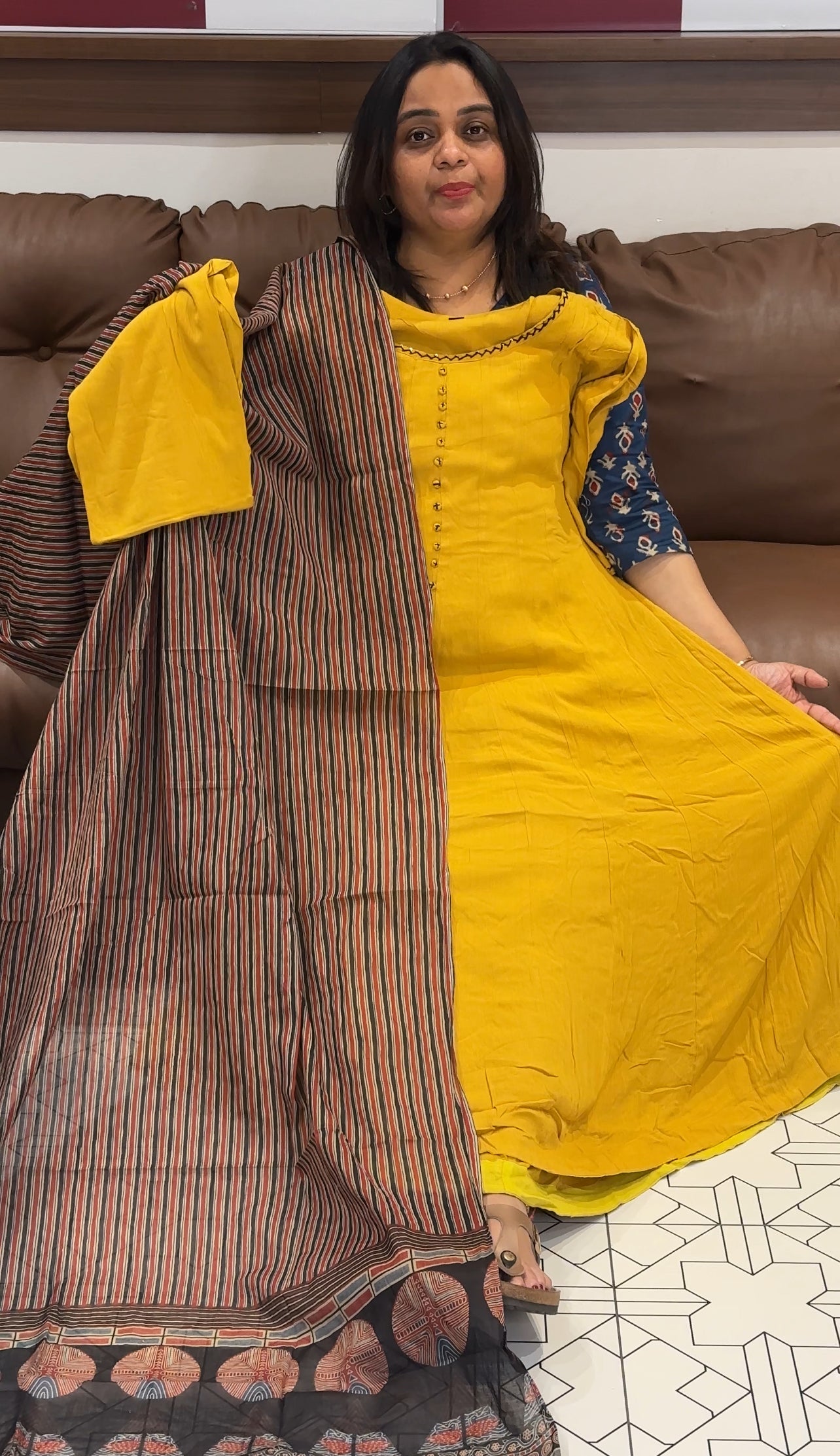 COTTON TOP, BOTTOM AND DUPATTA - IHA 27313