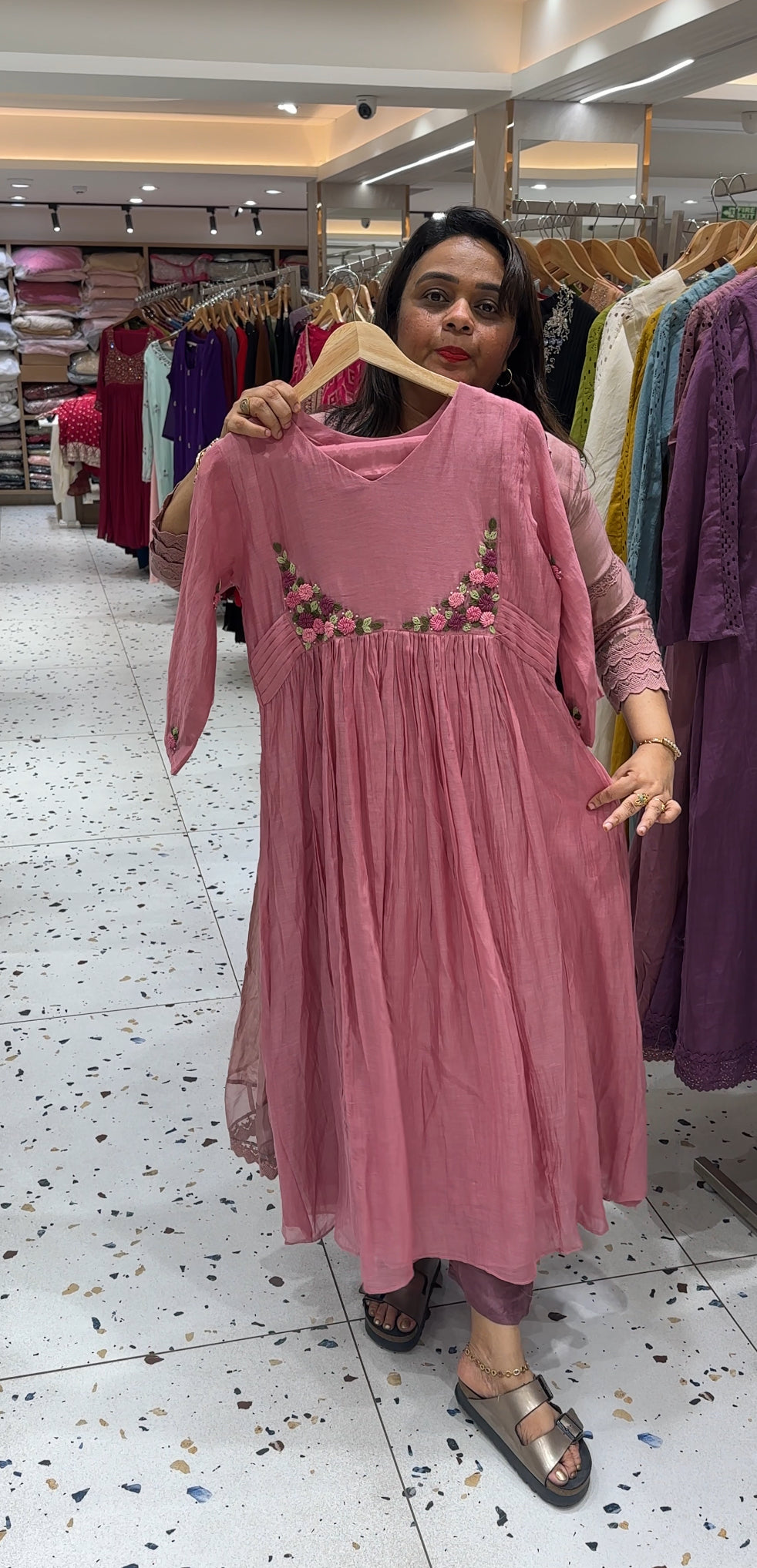 MALAI CHANDERI TOP,BOTTOM AND DUPATTA - IHA 23563