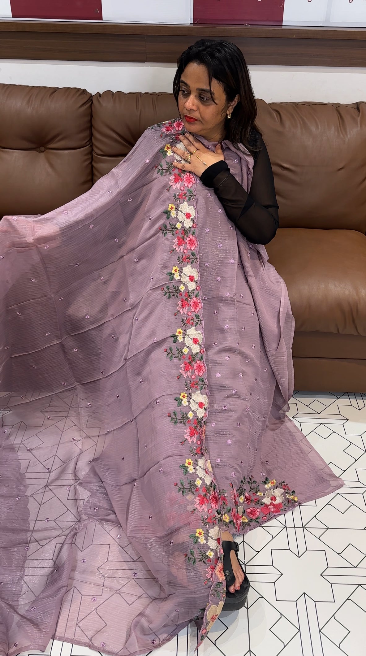 CHIFFON UNSTITCHED SALWAR SUITS - IHA 24732