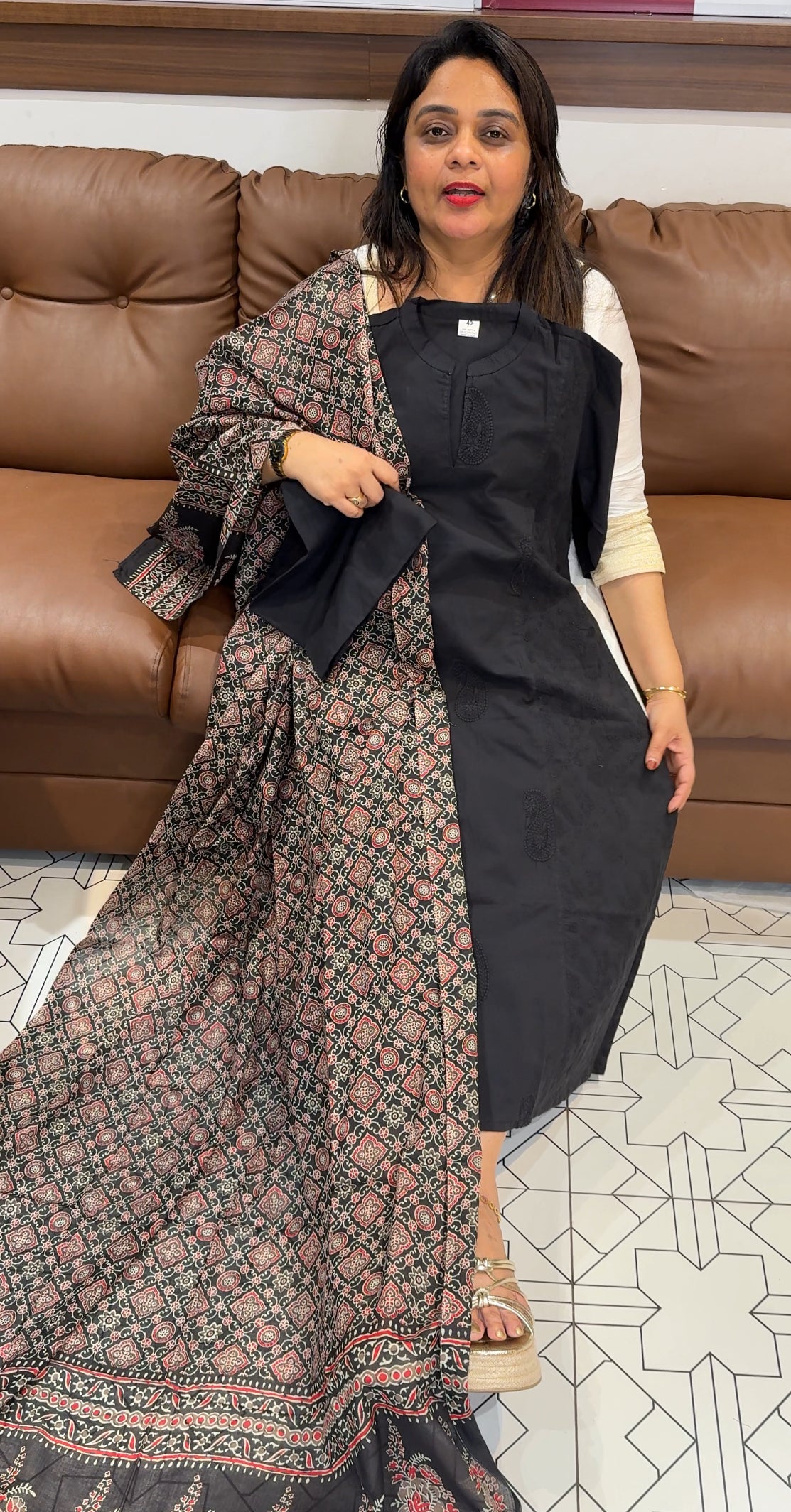 COTTON TOP, BOTTOM AND DUPATTA - IHA 24283