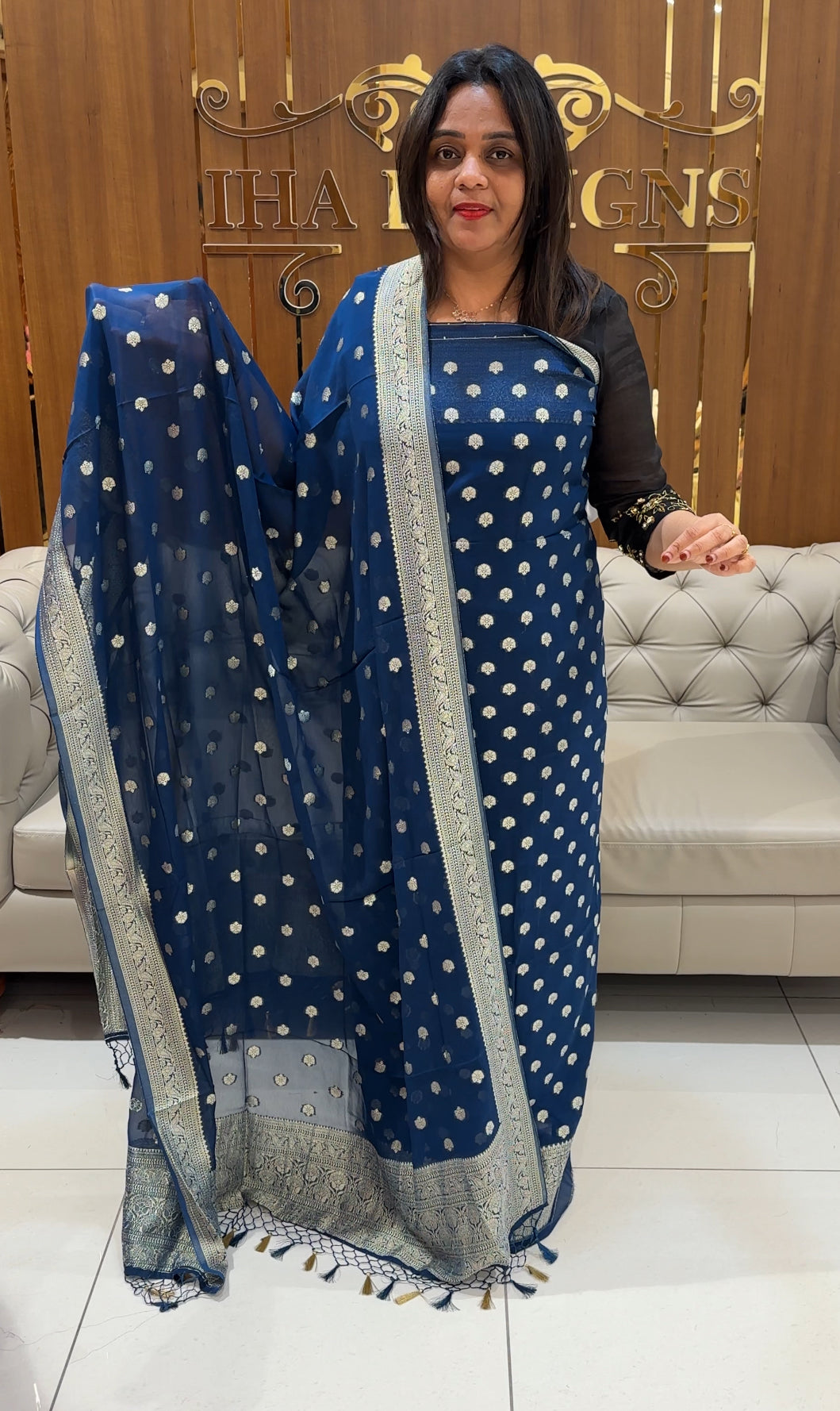 VISCOSE BANARASI UNSTITCHED SALWAR SUITS - IHA 24540