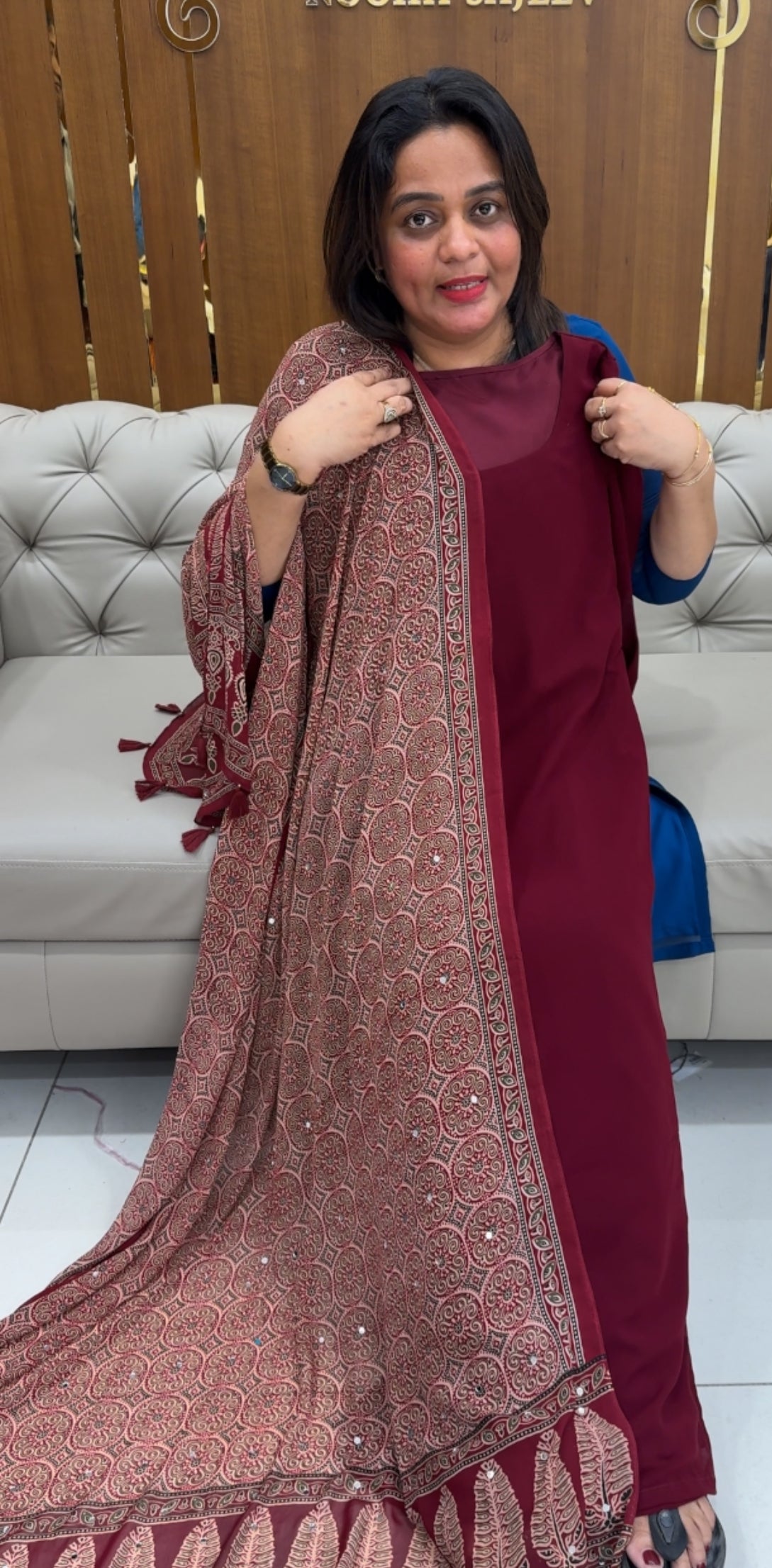IHA'S IN-HOUSE GEORGETTE ALINE TOP AND DUPATTA - IHA 25818