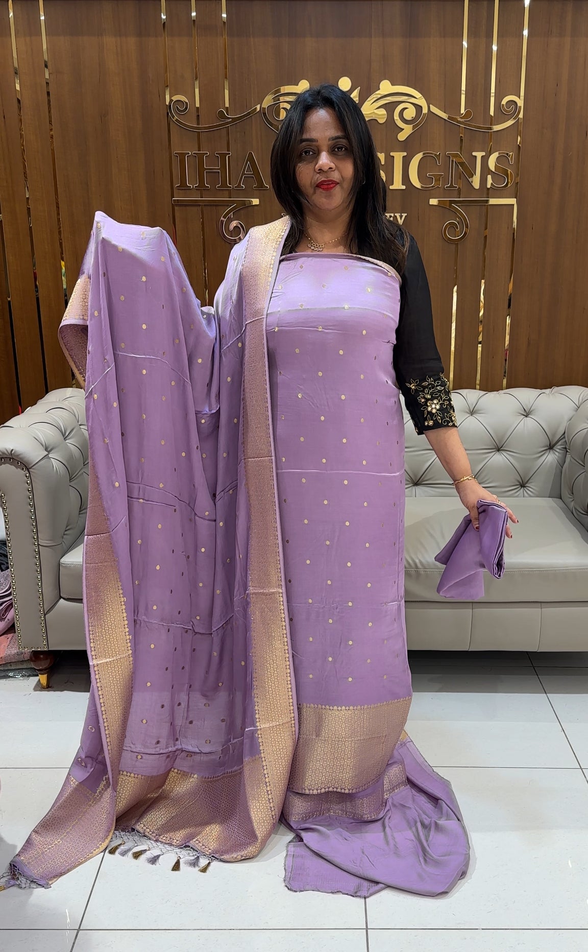 SATIN KATAN UNSTITCHED SALWAR SUITS - IHA 24537