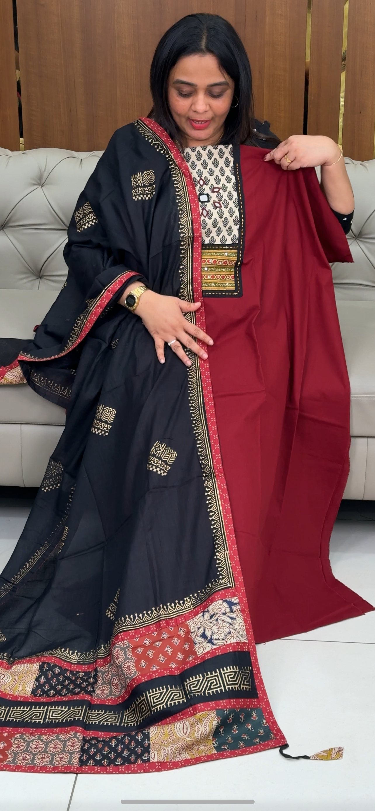 COTTON UNSTITCHED SALWAR SUITS - IHA 29844