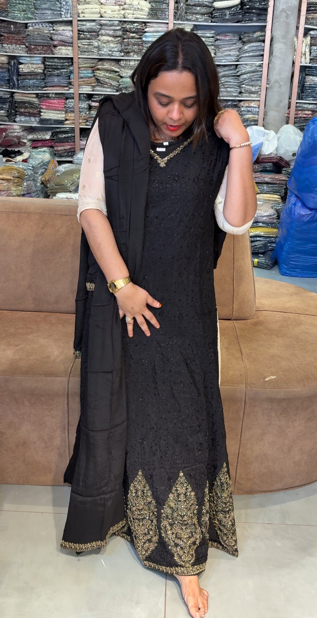 DESIGNER PARTY WEAR TOP AND DUPATTA - IHA 23033