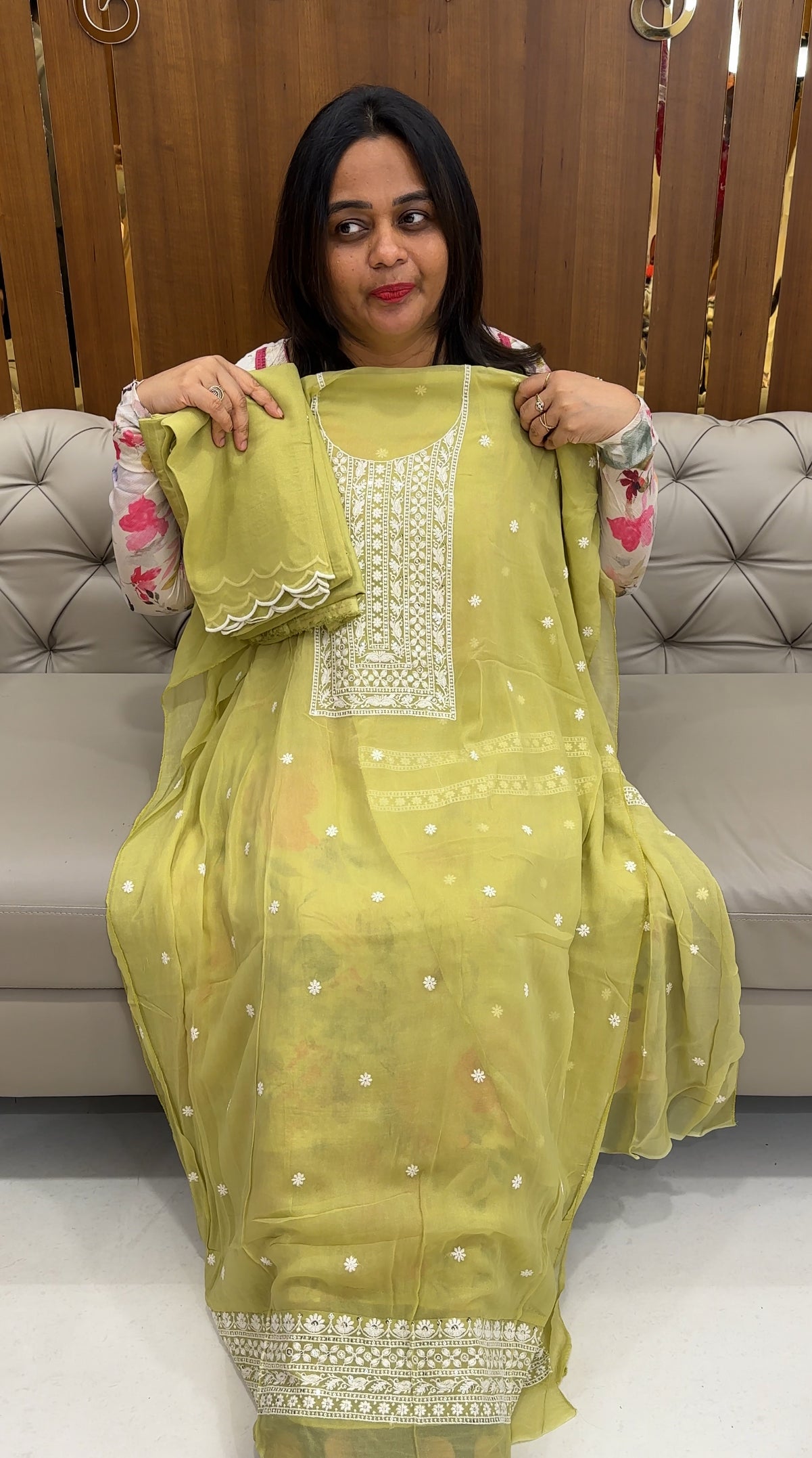 SHIMMER GEORGETTE UNSTITCHED SALWAR SUITS - IHA 26076