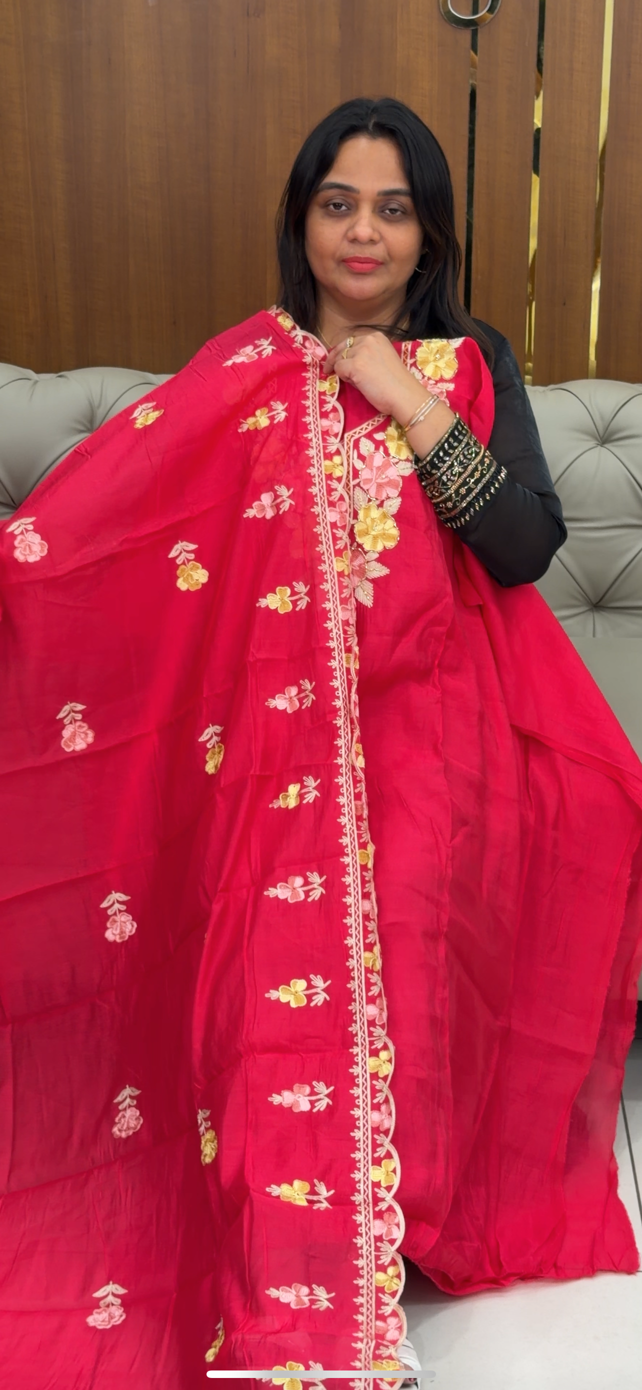 MUL CHANDERI UNSTITCHED SALWAR SUITS - IHA 29082