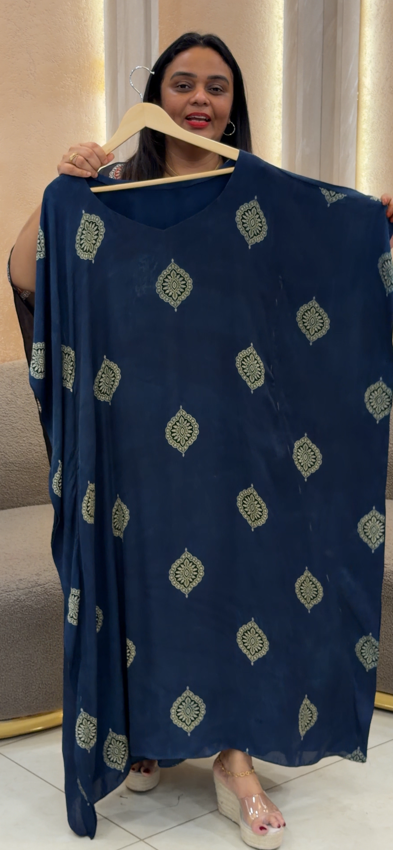 IHA'S IN- HOUSE MODAL SILK KAFTAN - IHA 33085