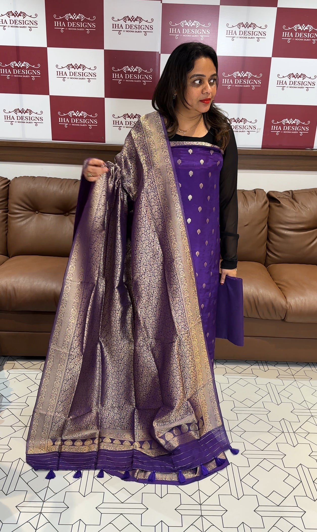 SILK BANARASI UNSTITCHED SALWAR SUITS - IHA 24742