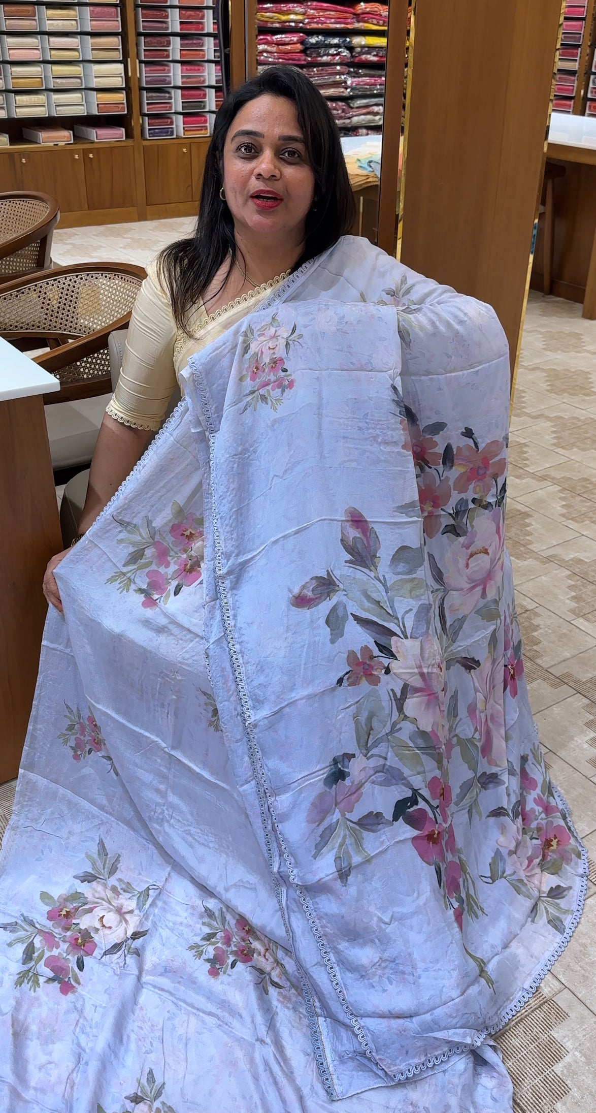 PLATINUM CHIFFON SAREES - IHA 26005