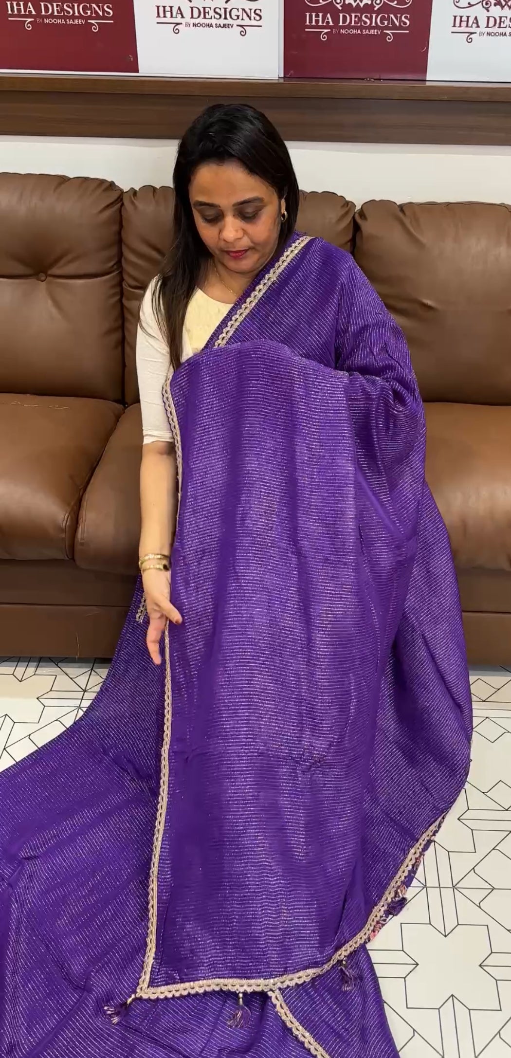 HAND WORKED SILK SAREES - IHA 24695