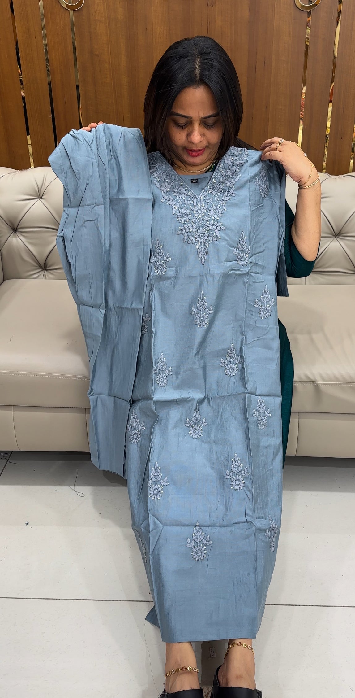 FORWARD SEMI RAW SILK TOP AND BOTTOM - IHA 26087