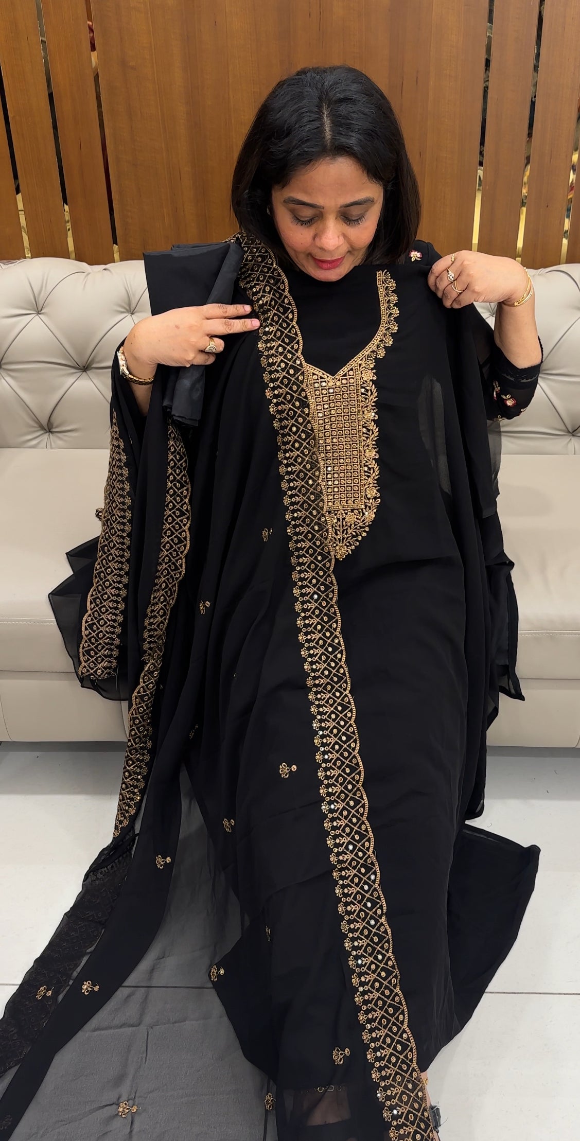 FAUX GEORGETTE UNSTITCHED SALWAR SUITS - IHA 26004