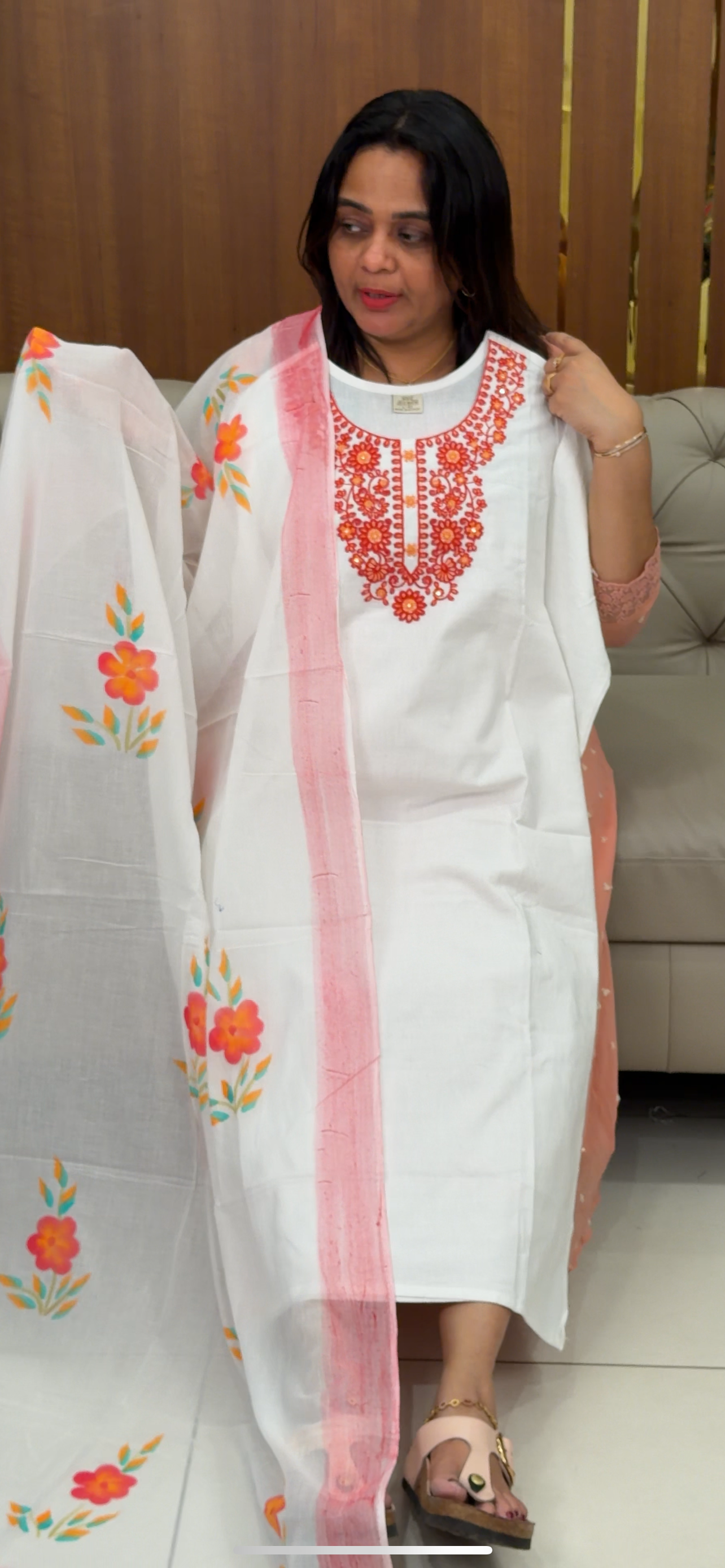 COTTON TOP, BOTTOM AND DUPATTA - IHA 29059