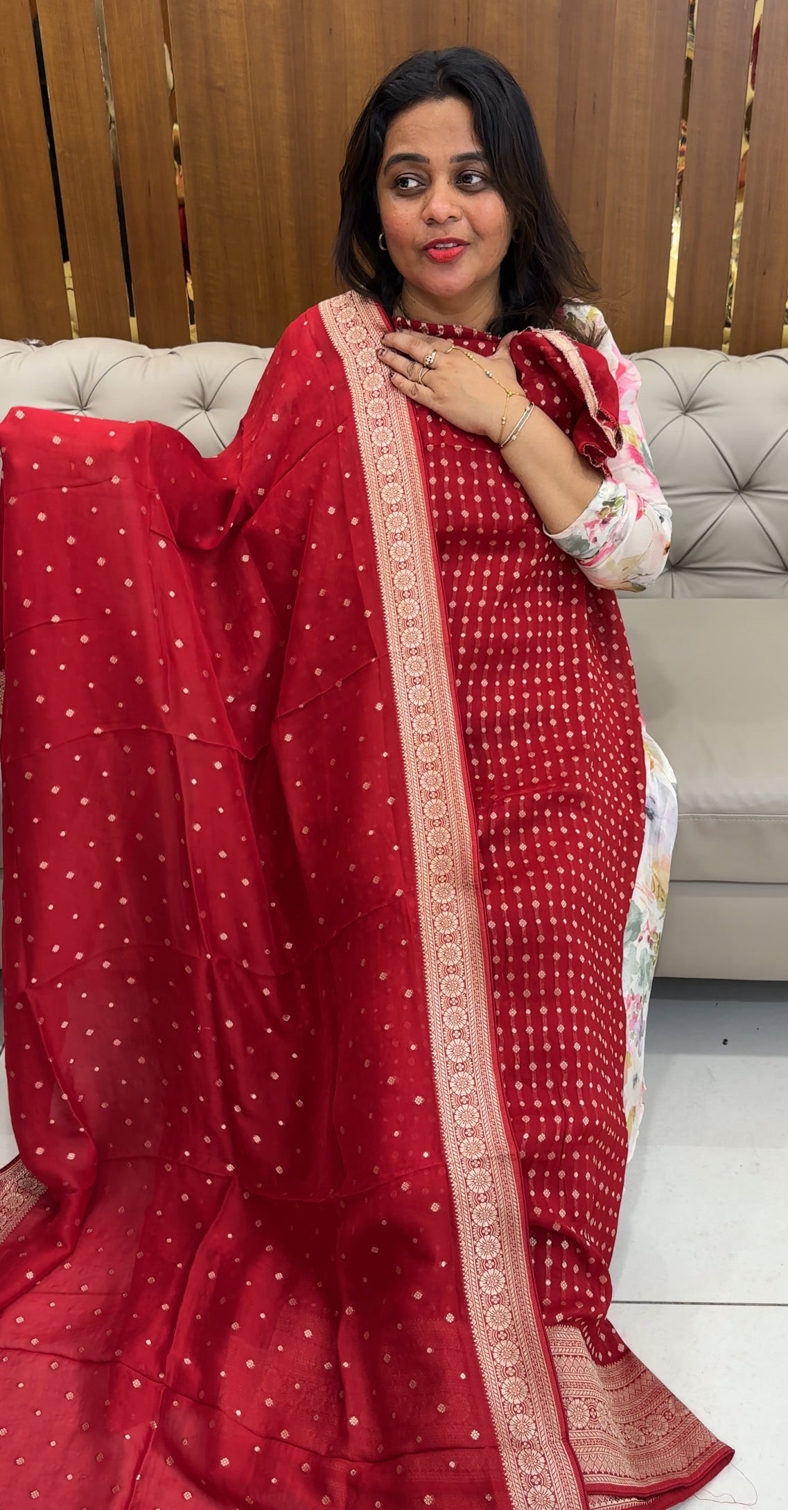 VISCOSE GEORGETTE UNSTITCHED SALWAR SUITS - IHA 26111