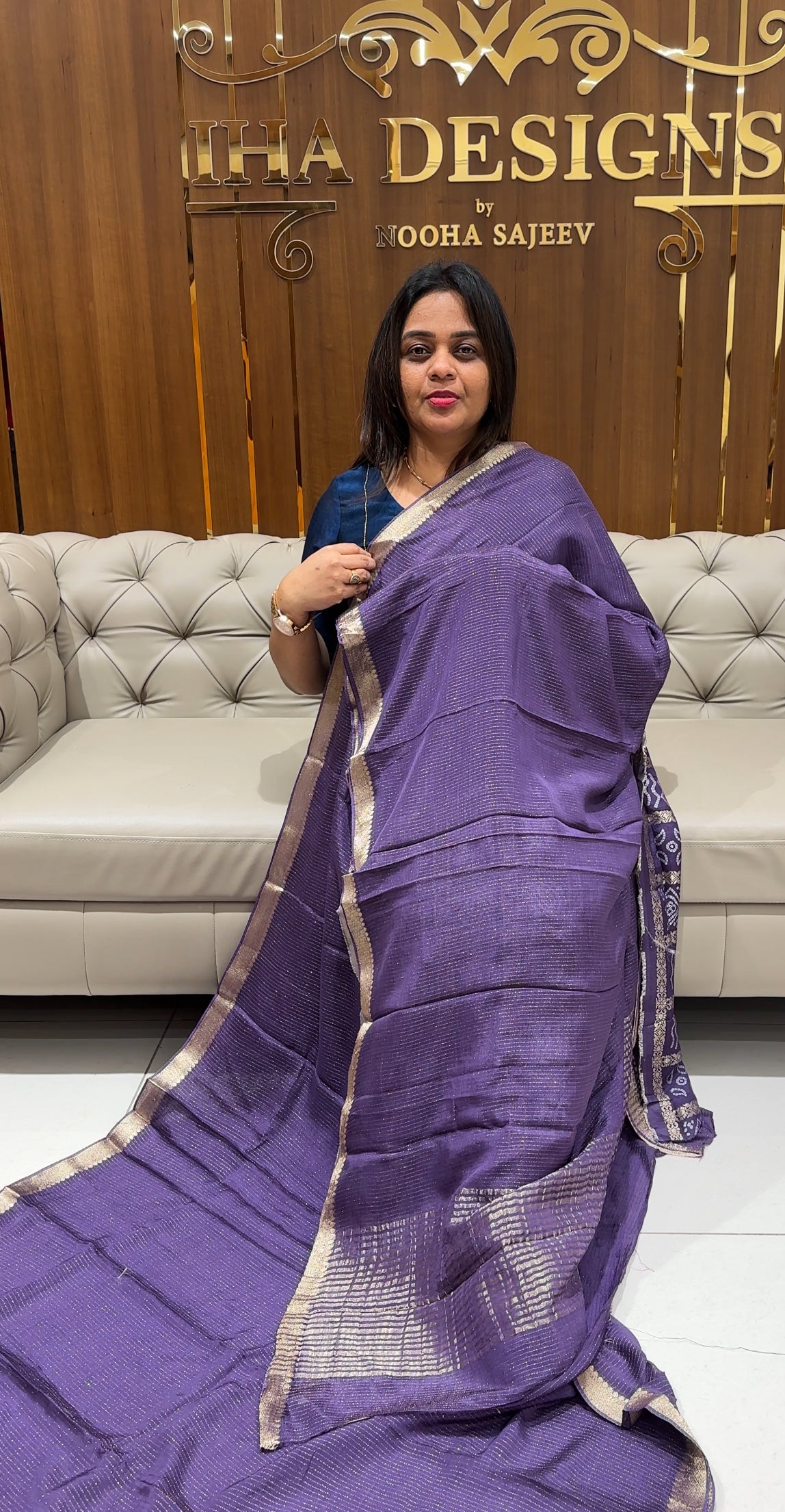 PLATINUM CHIFFON SAREES - IHA 24421