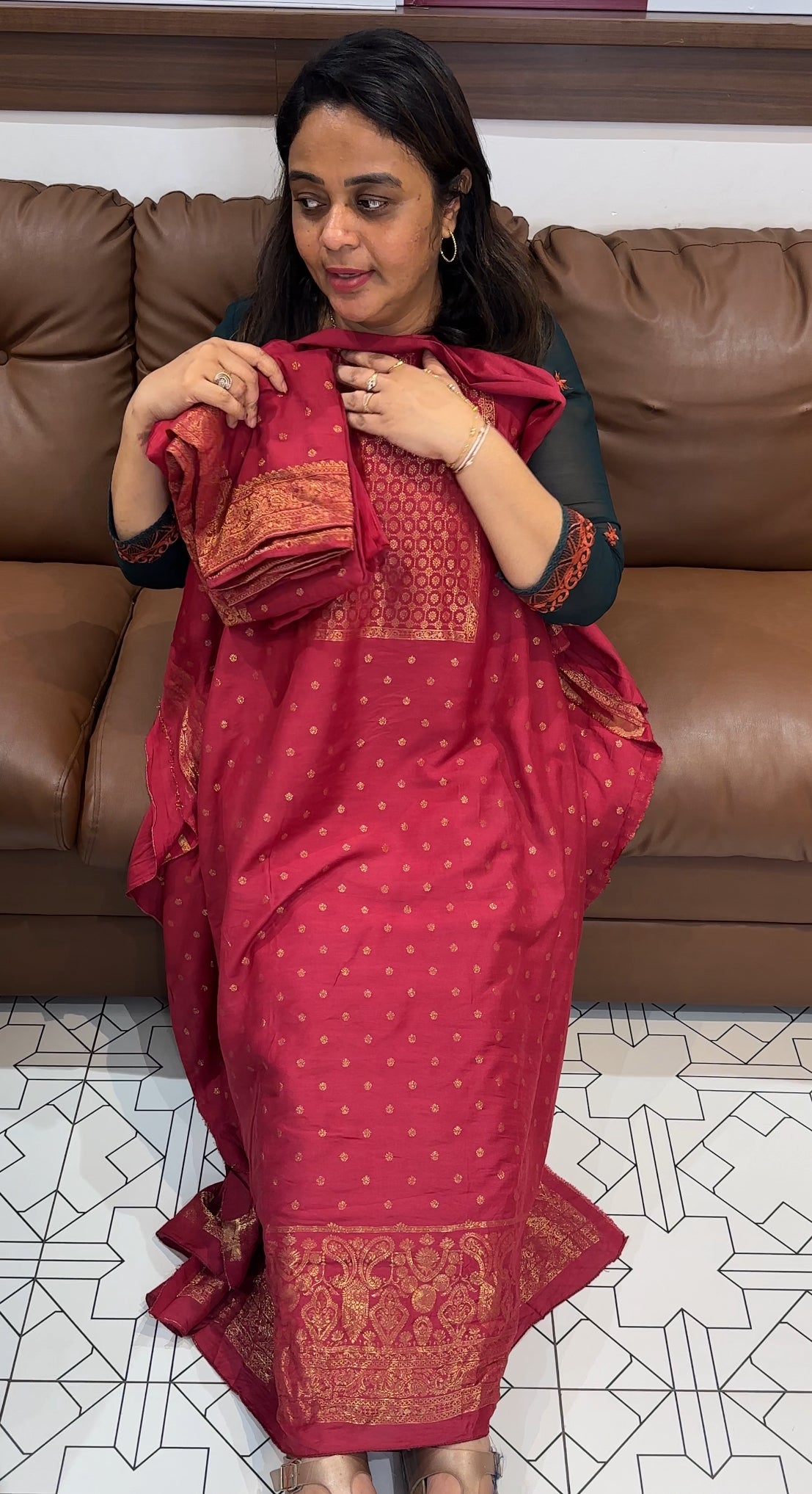 BANARASI UNSTITCHED SALWAR SUITS - IHA 26234