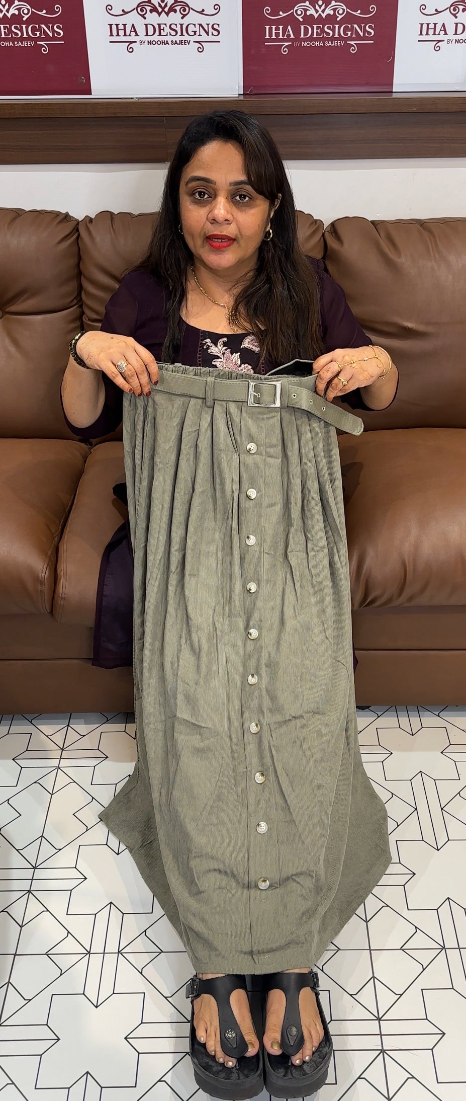CORDUROY SKIRT - IHA 23928