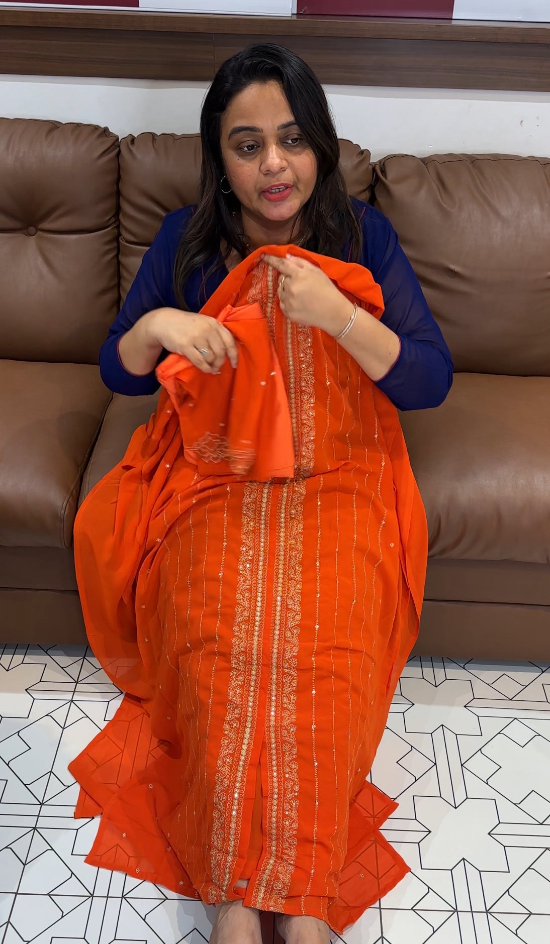 FAUX GEORGETTE UNSTITCHED SALWAR SUIST - IHA 27895