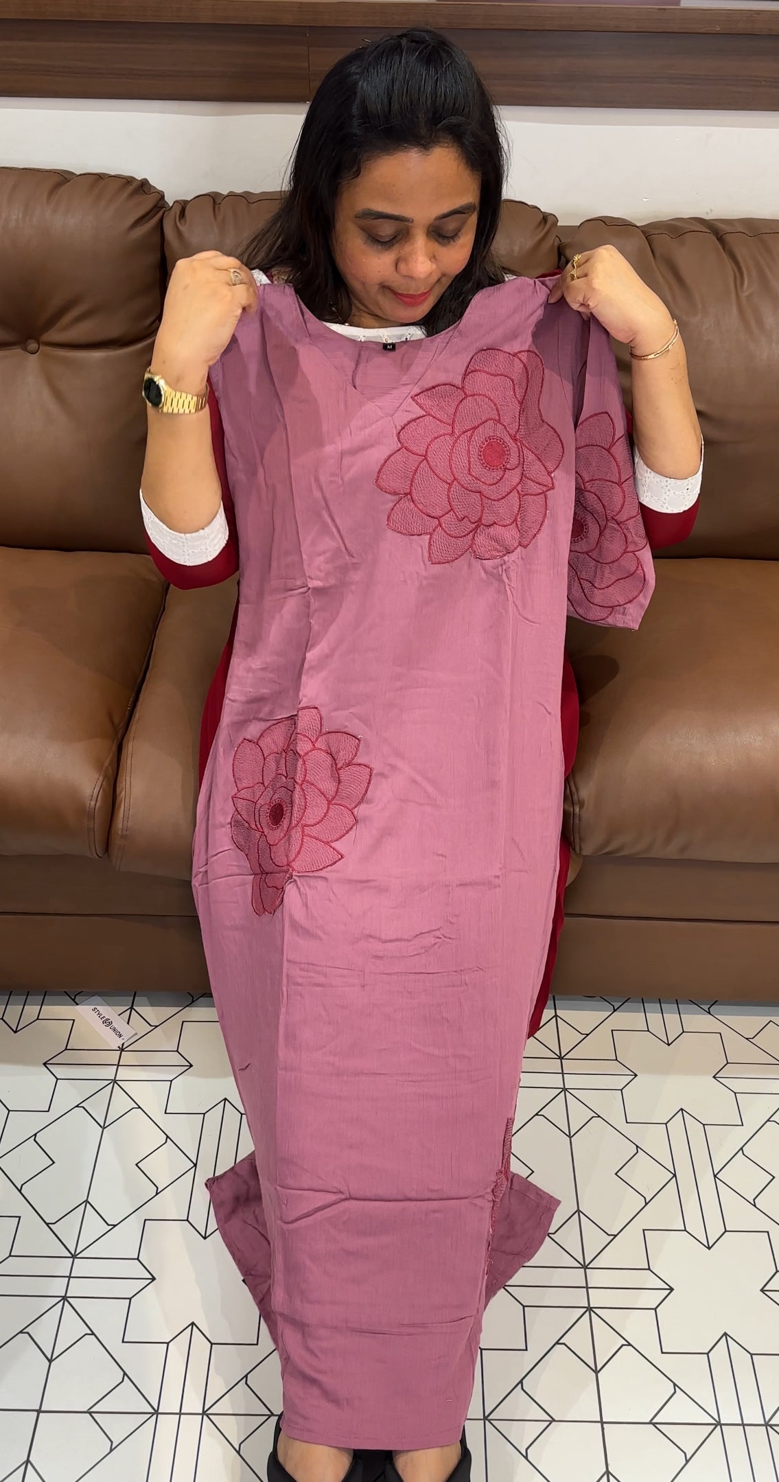 CRUSHED RAYON LONG TOPS - IHA 27843