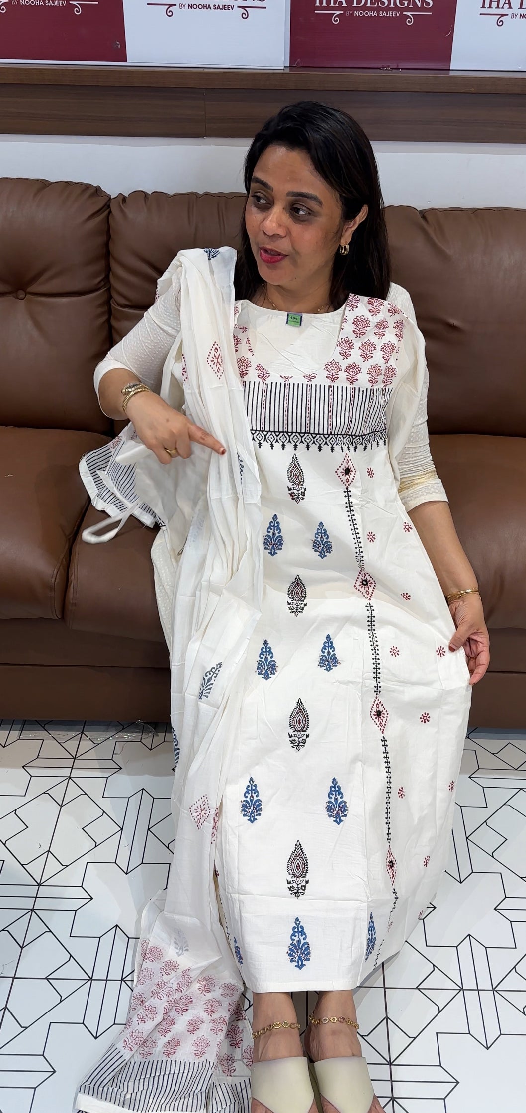 MUL COTTON TOP ,BOTTOM AND DUPATTA - IHA 24699