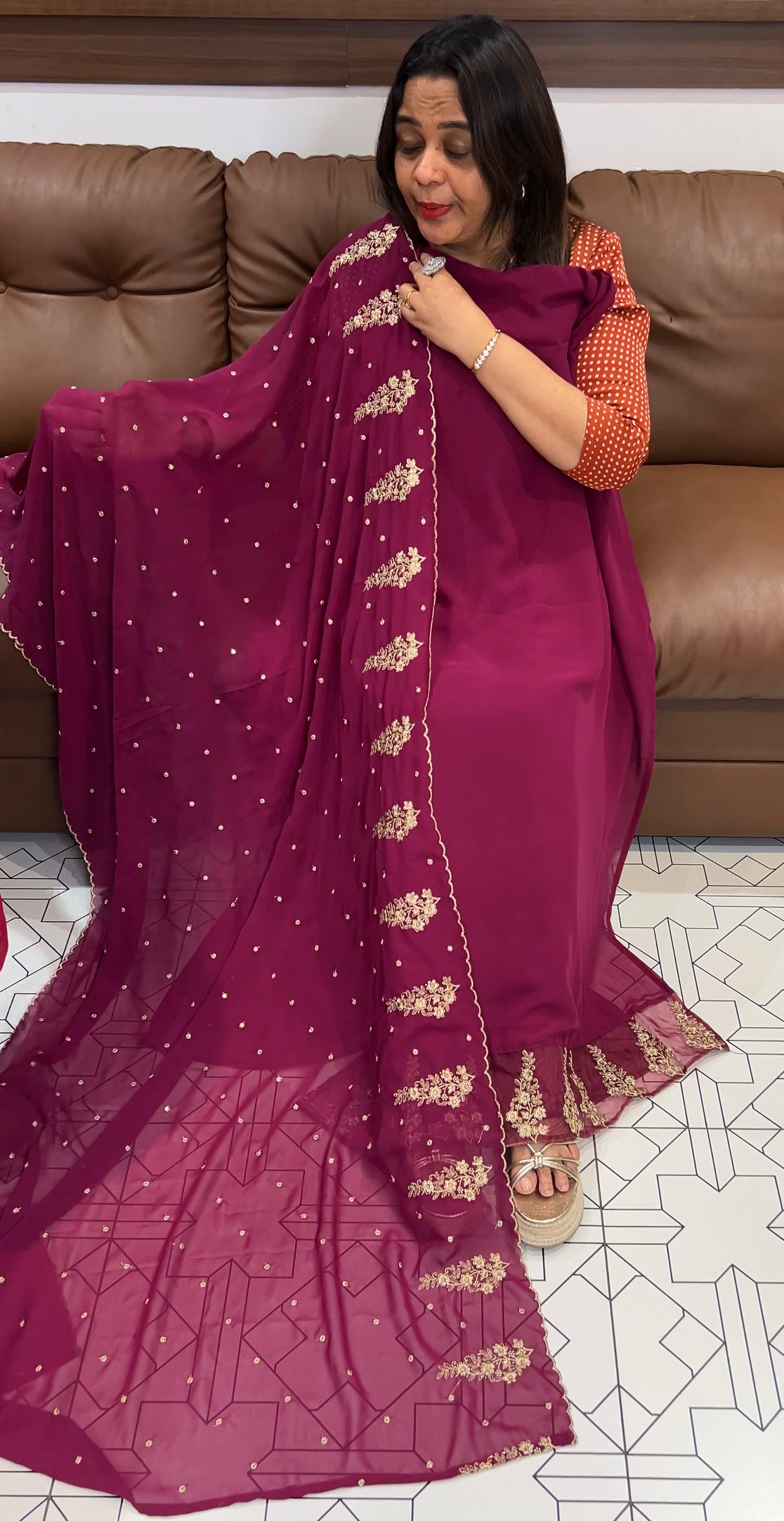 PARTY WEAR UNSTITCHED SALWAR SUITS - IHA 24519